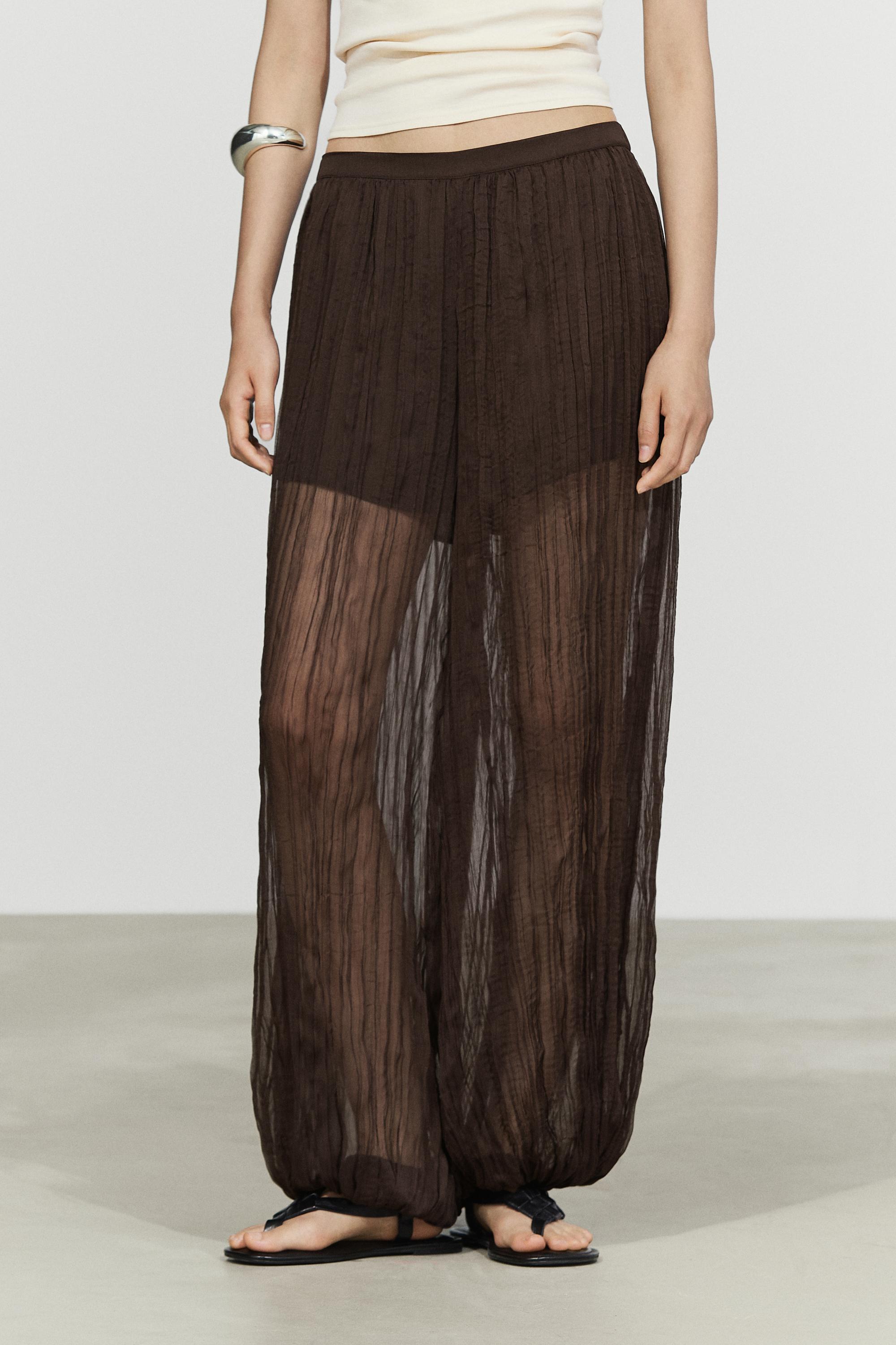 Total look flowing pants — BROWN