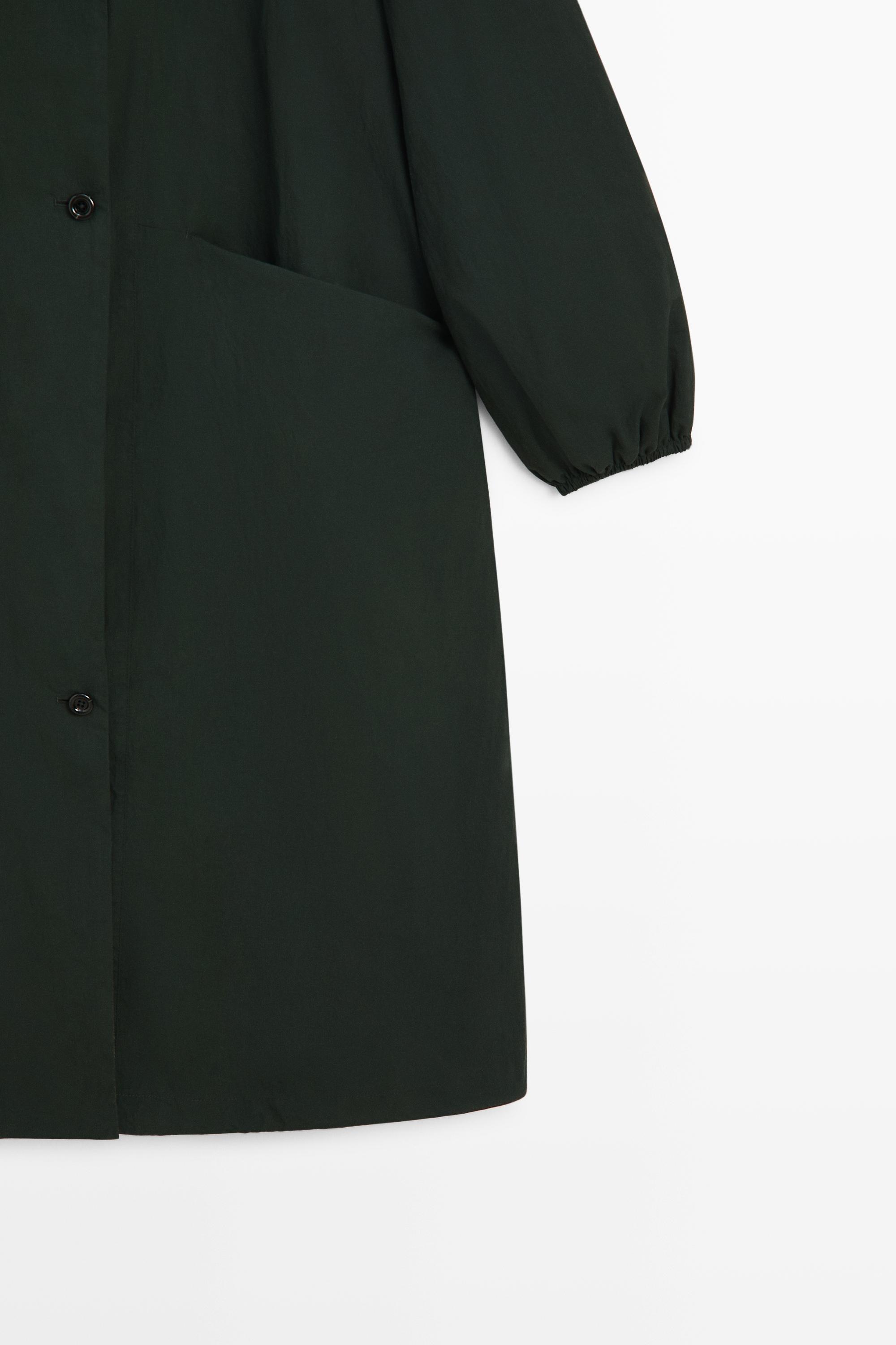 Long technical parka — PETROL BLUE