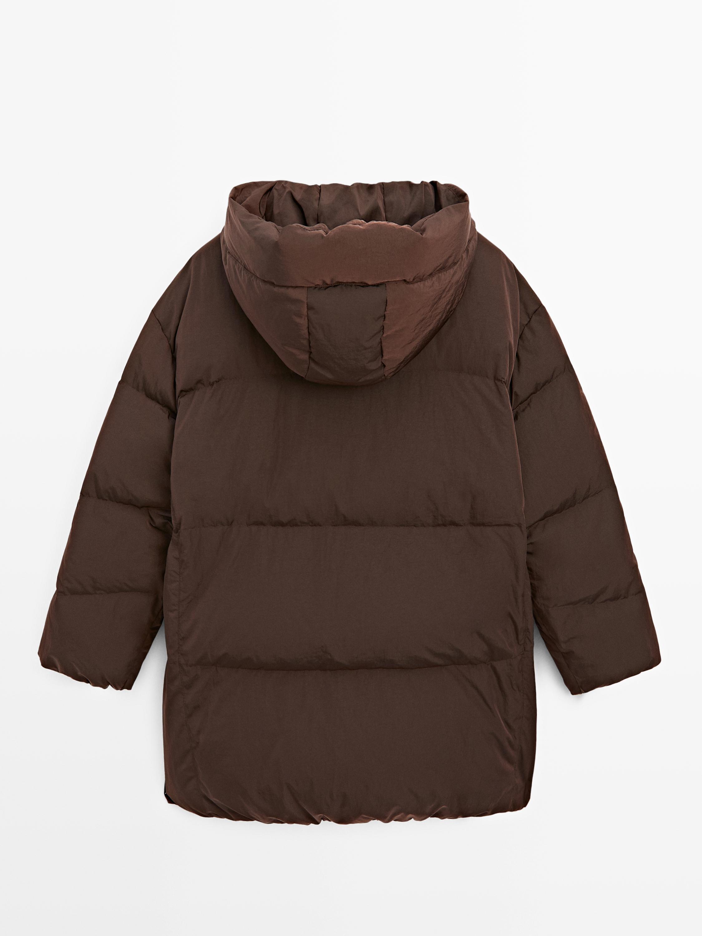 Jaket puffer bertudung anti-air