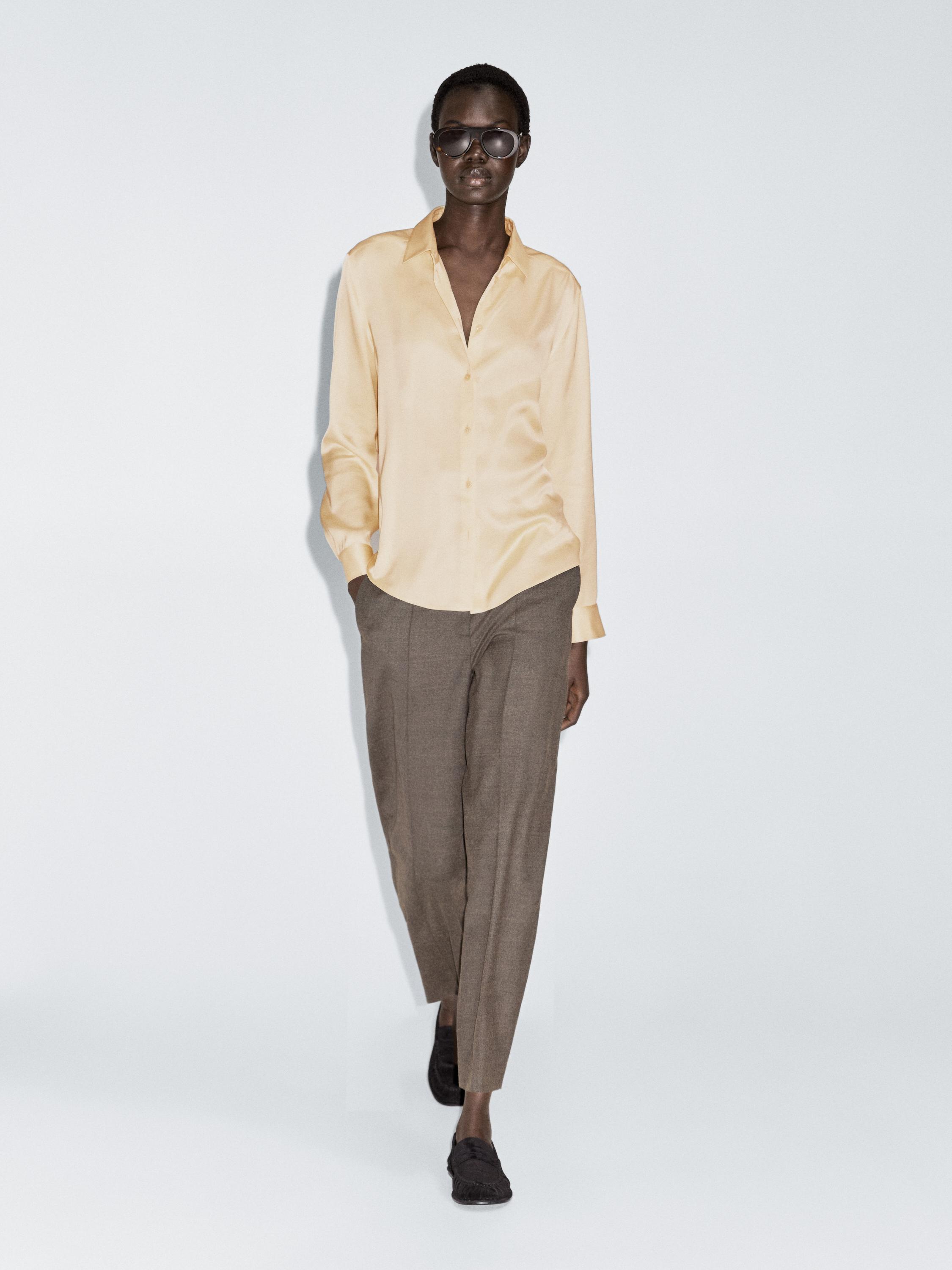 Flowing satin shirt
