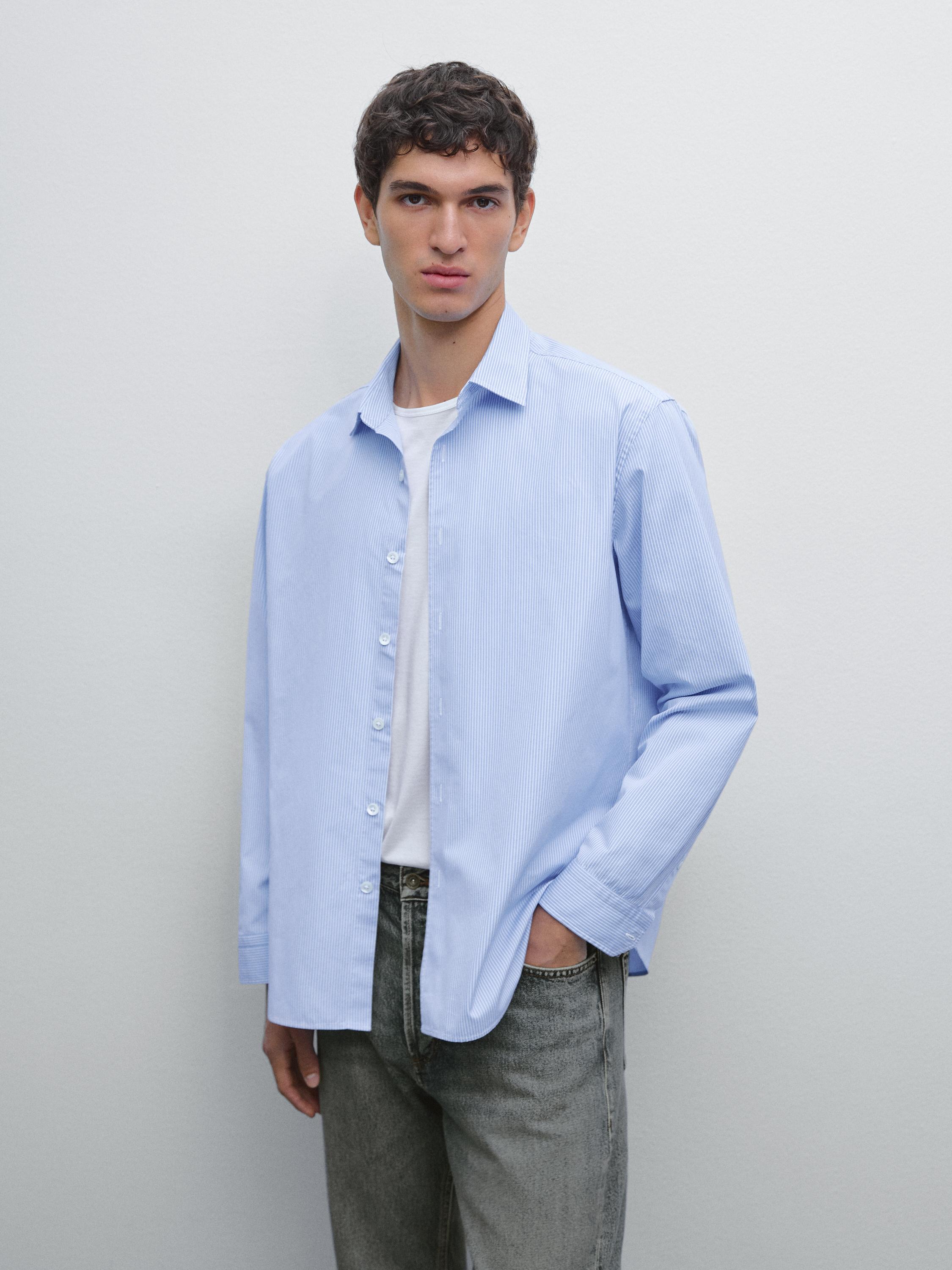 Camisa rayas popelín regular fit