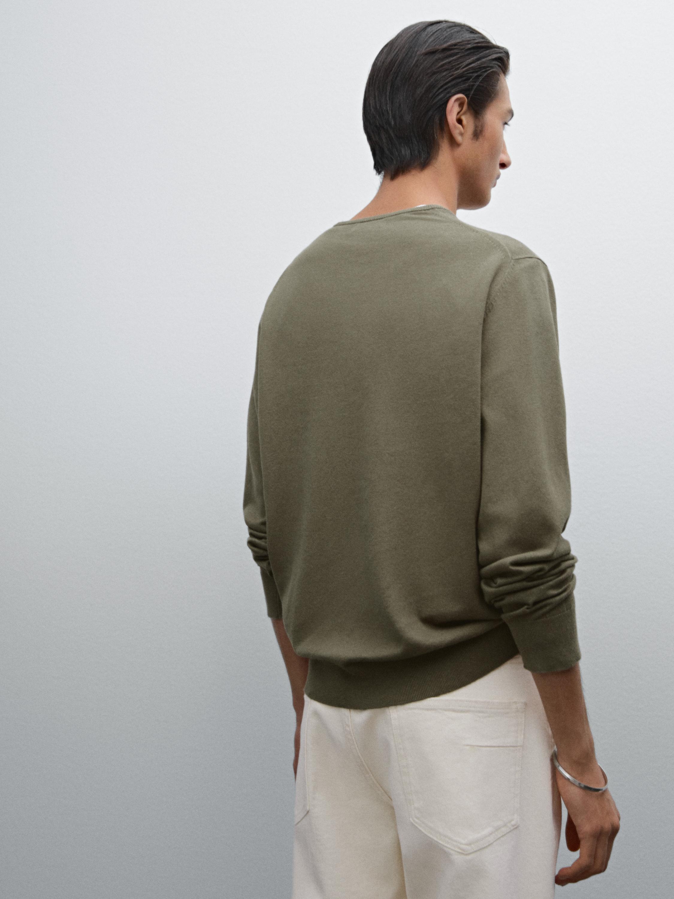 Cotton blend knit sweater