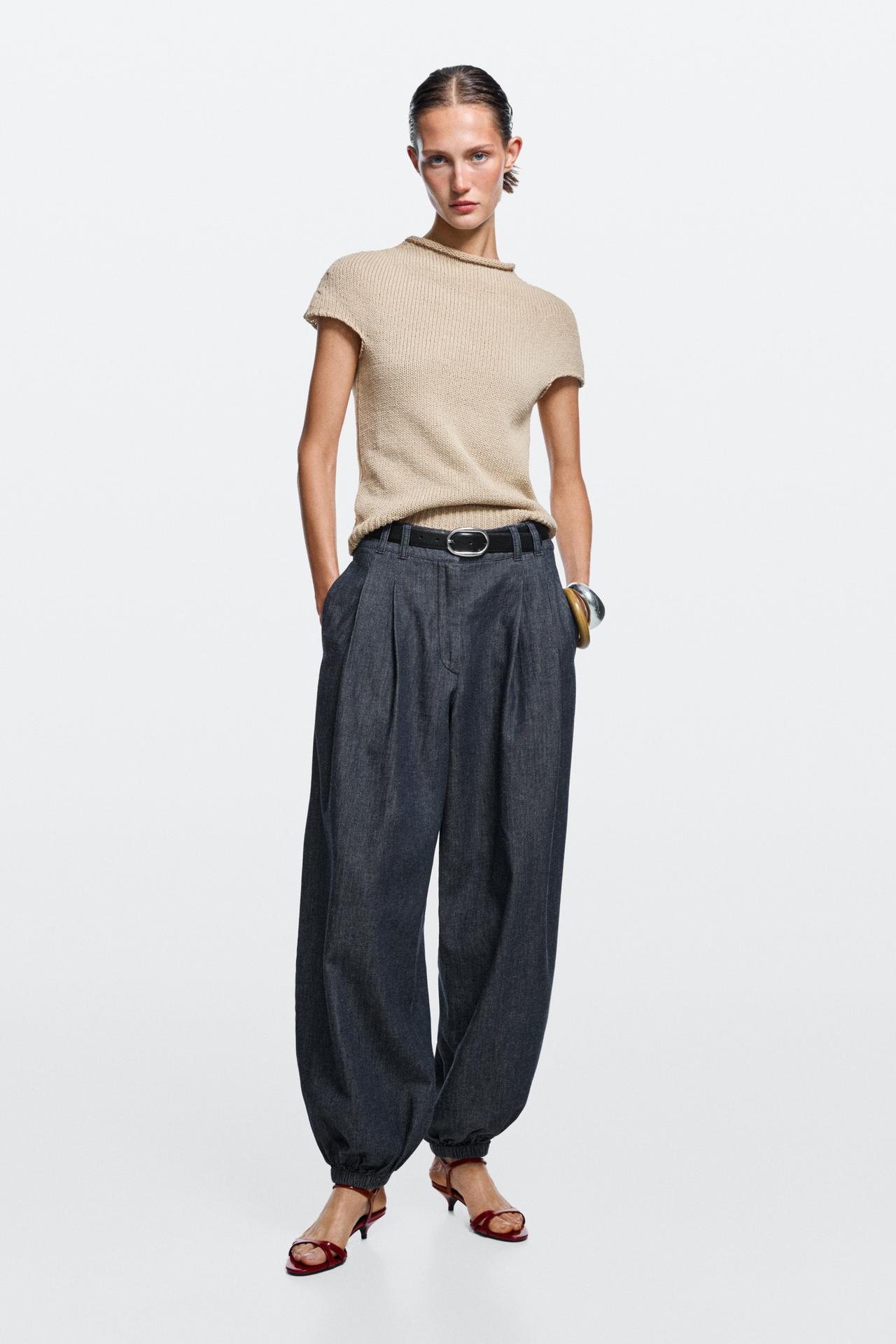 Balloon fit denim — DARK BLUE