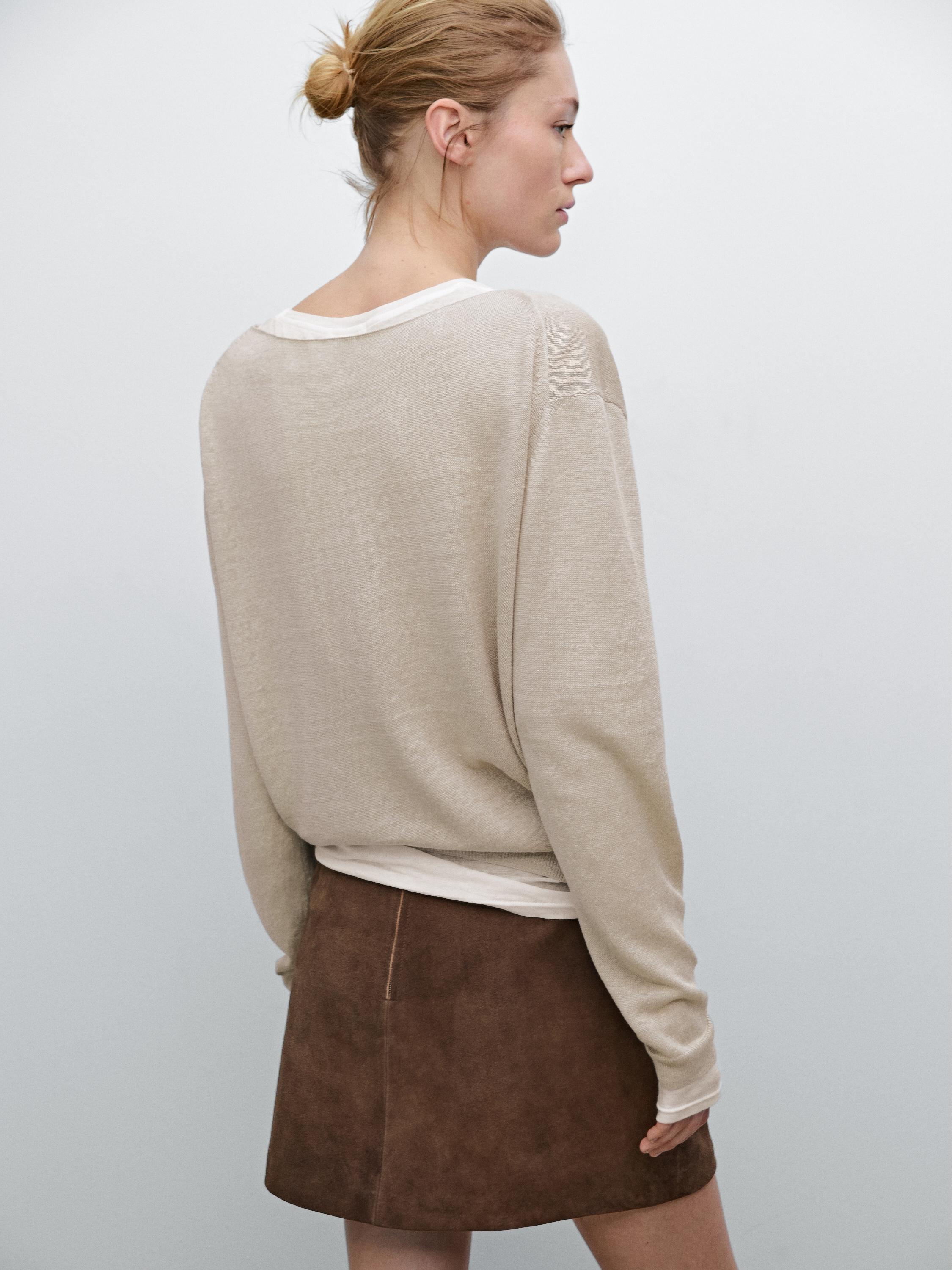 100% linen fine knit sweater