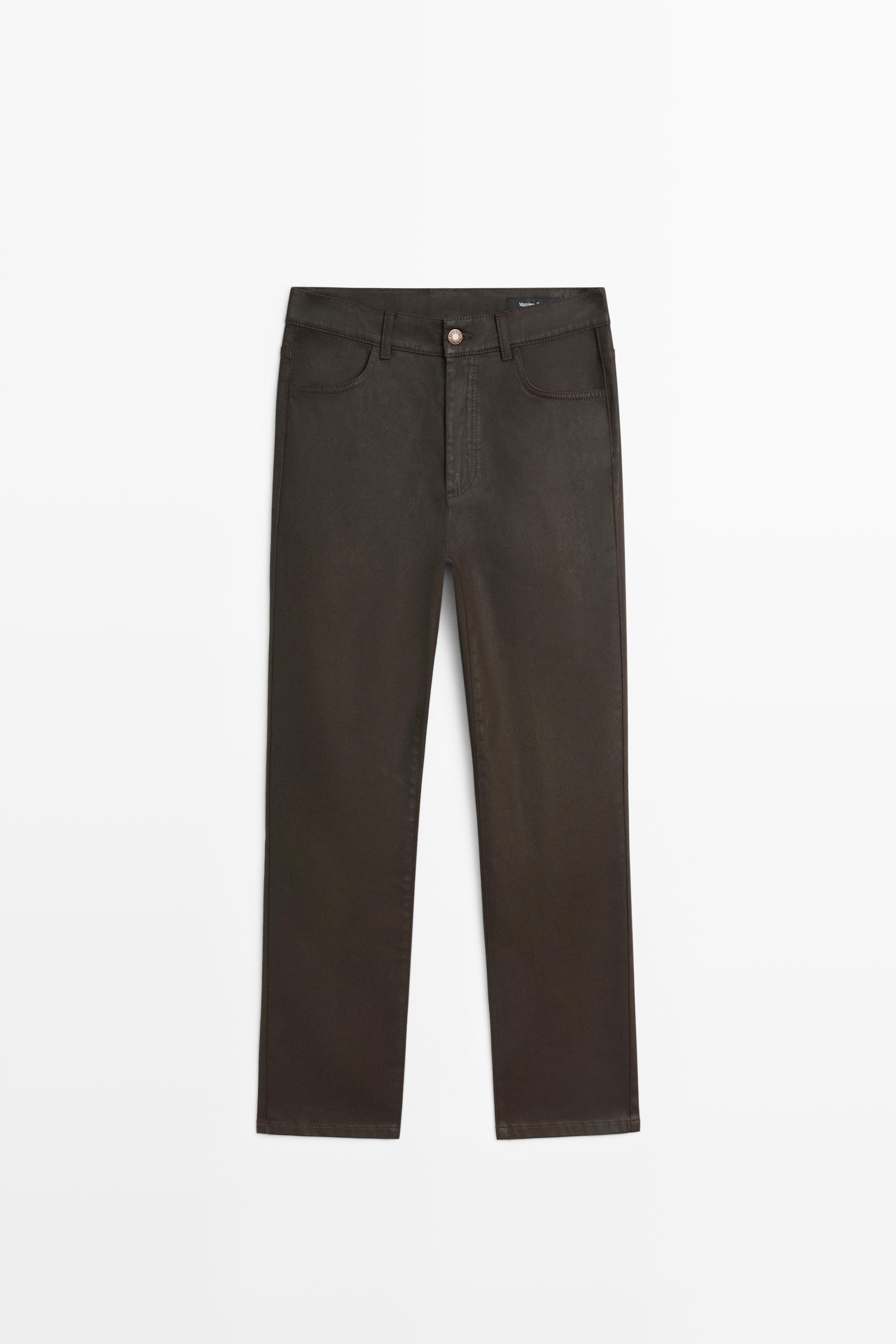 Pantalons straight fit encerats