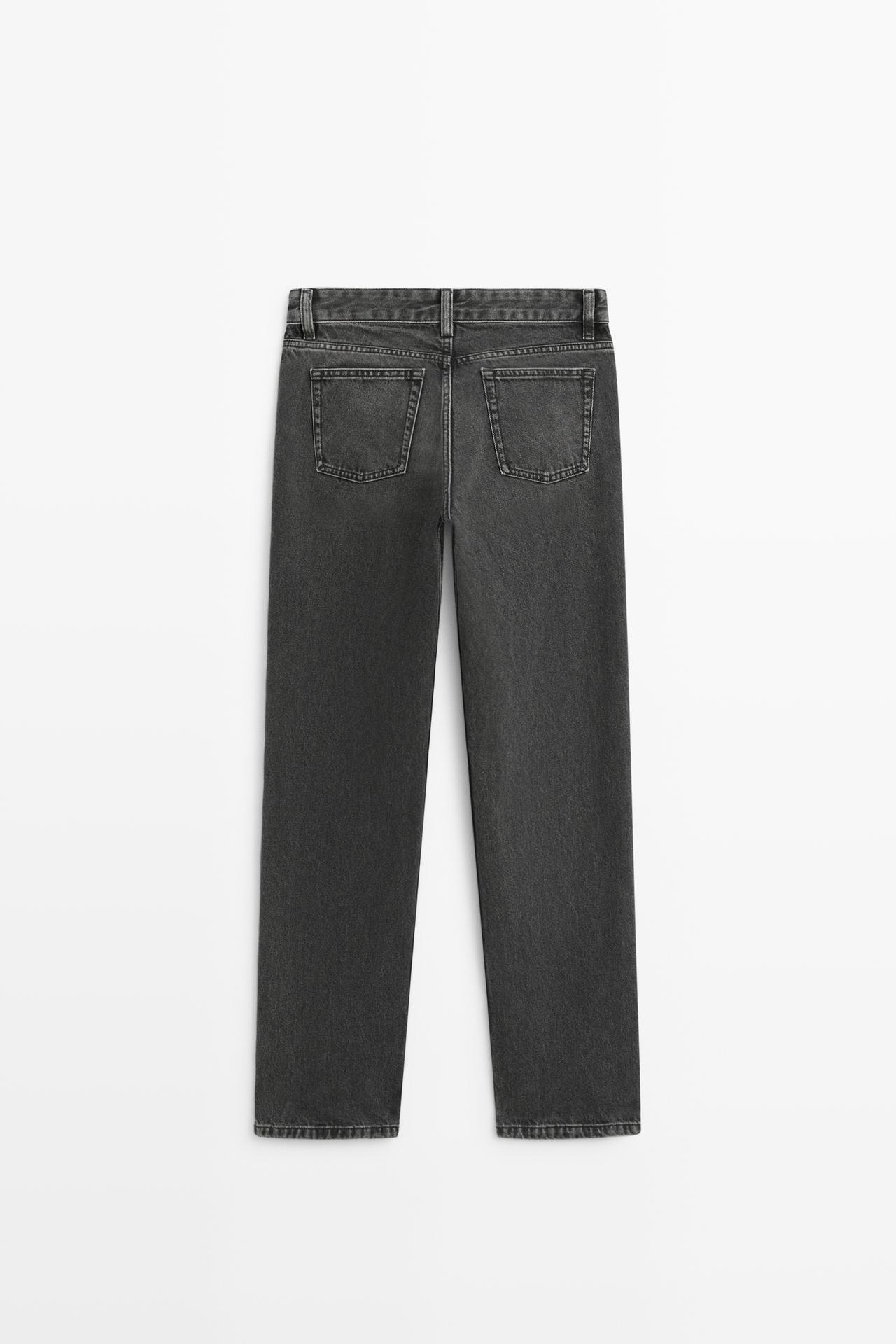 Low-rise straight-leg jeans — BLACK