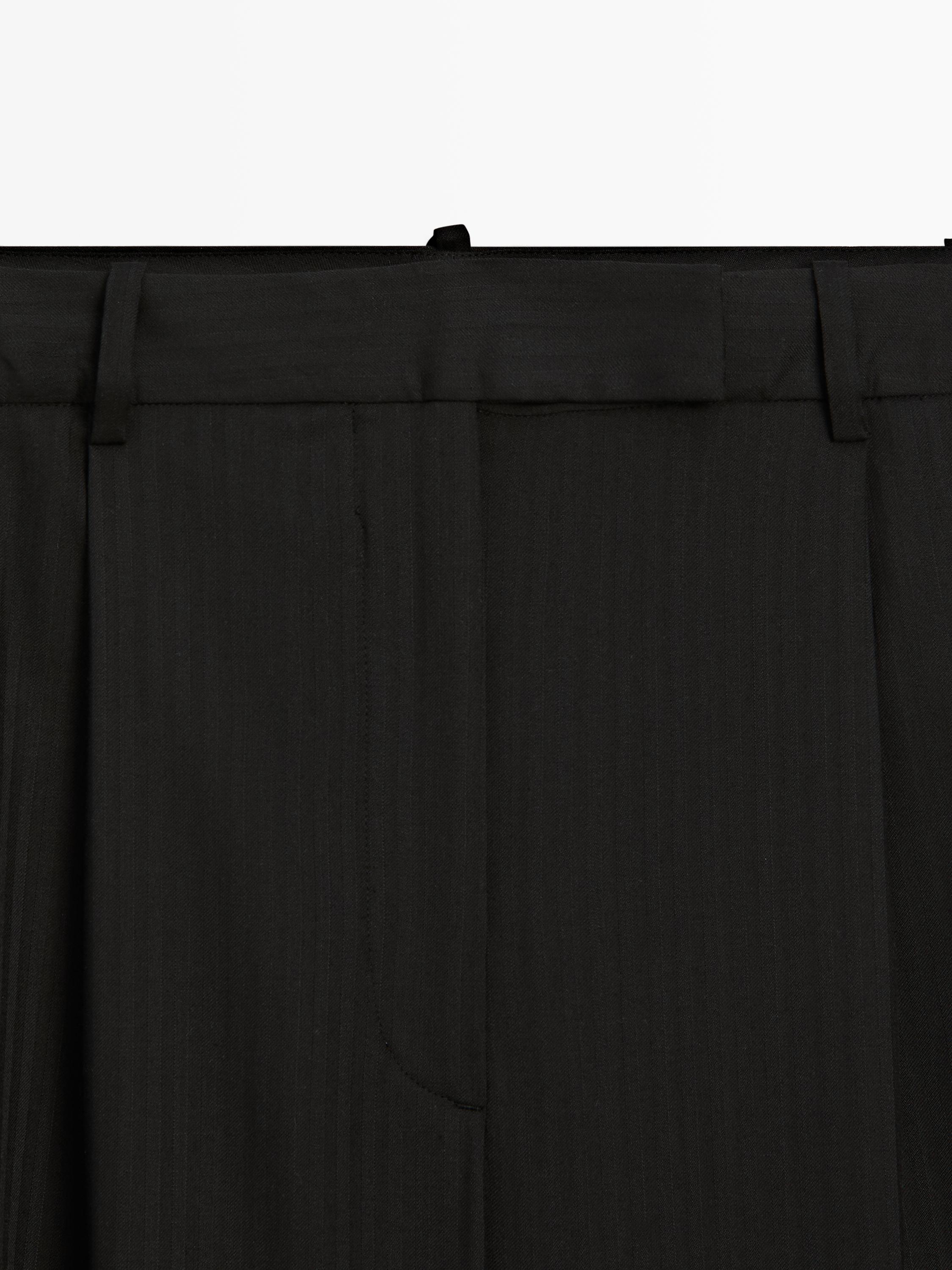 Striped trousers with darts - STUDIO — BLACK