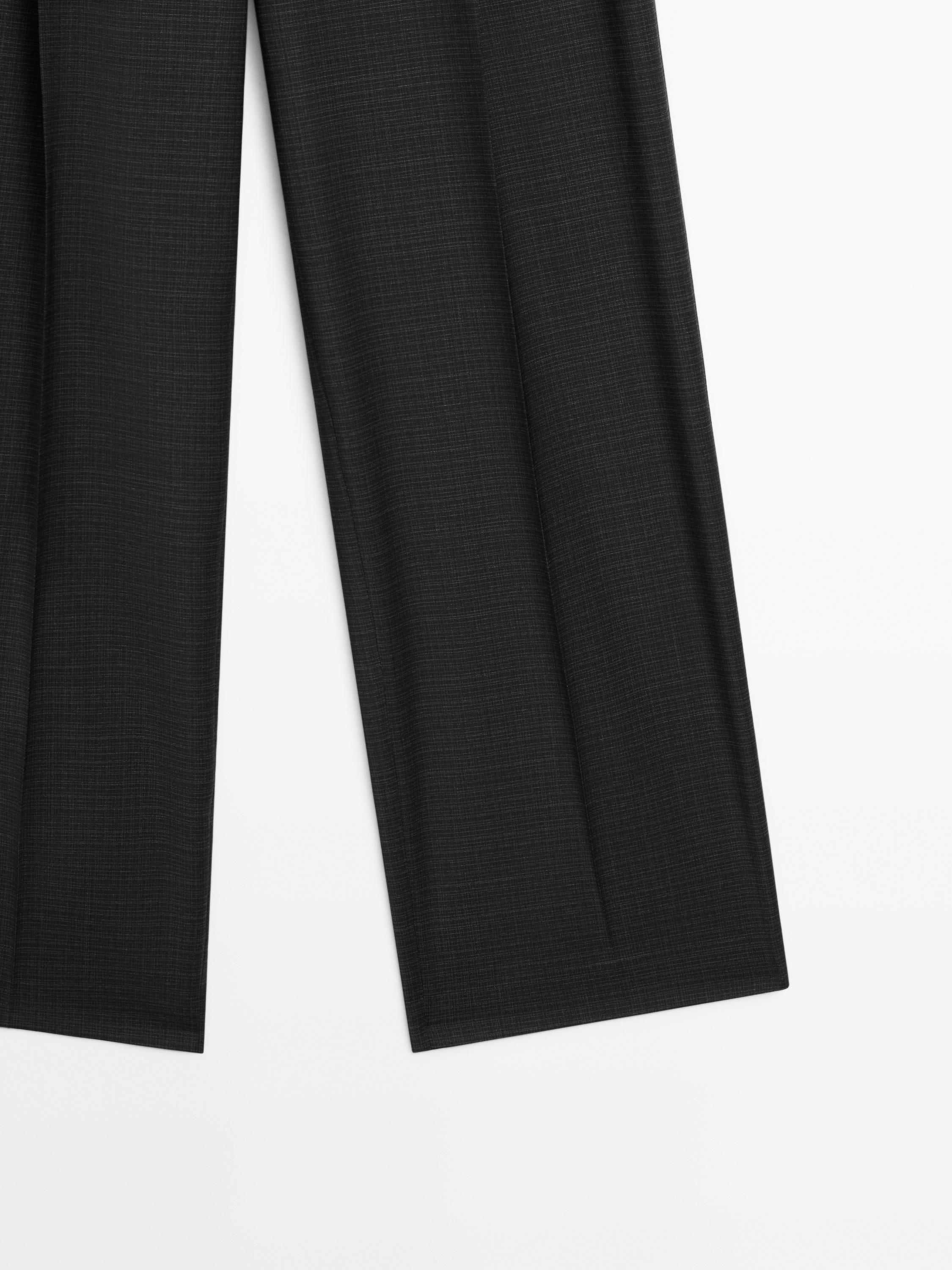 Wool blend darted trousers