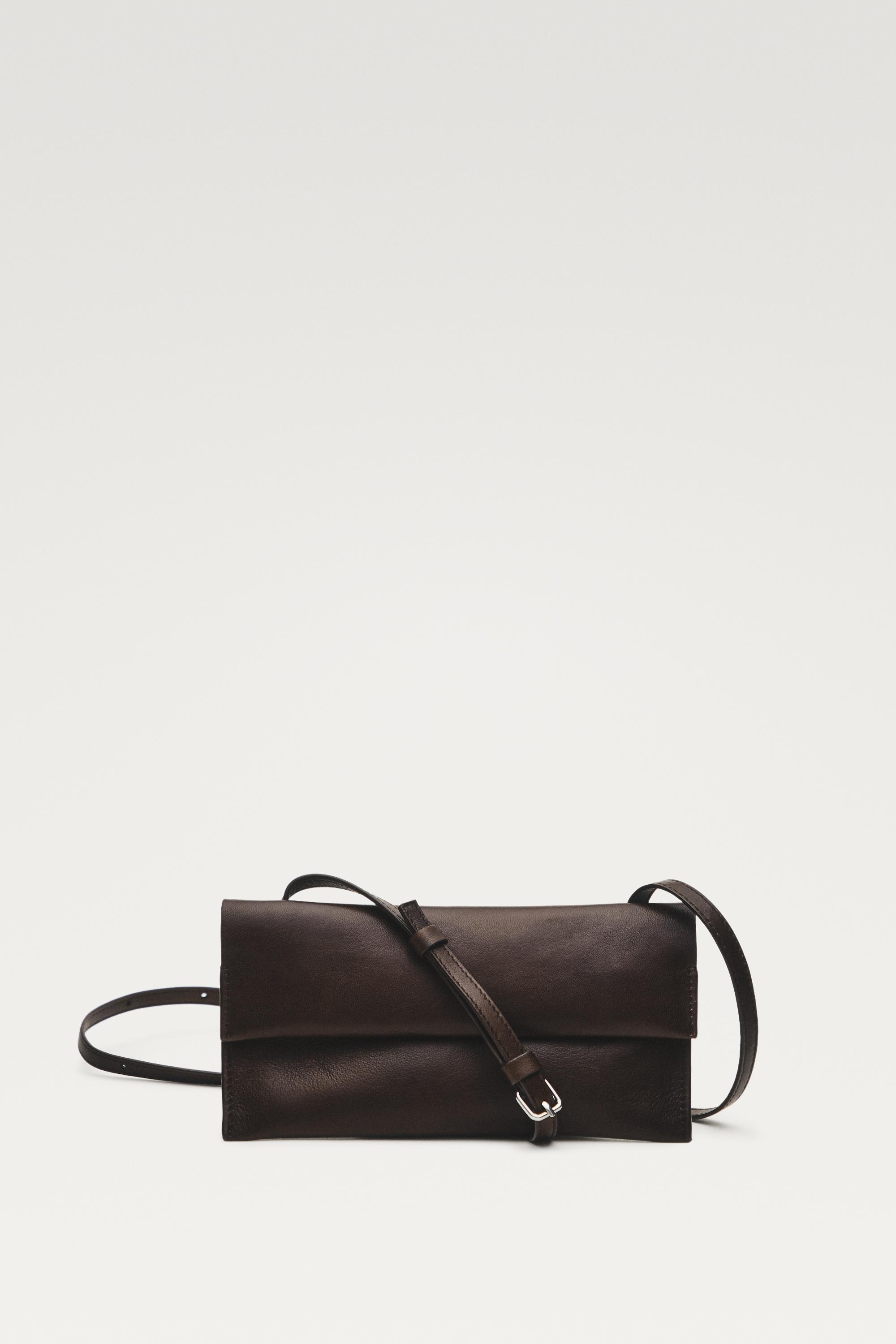 Nappa leather crossbody bag — BROWN