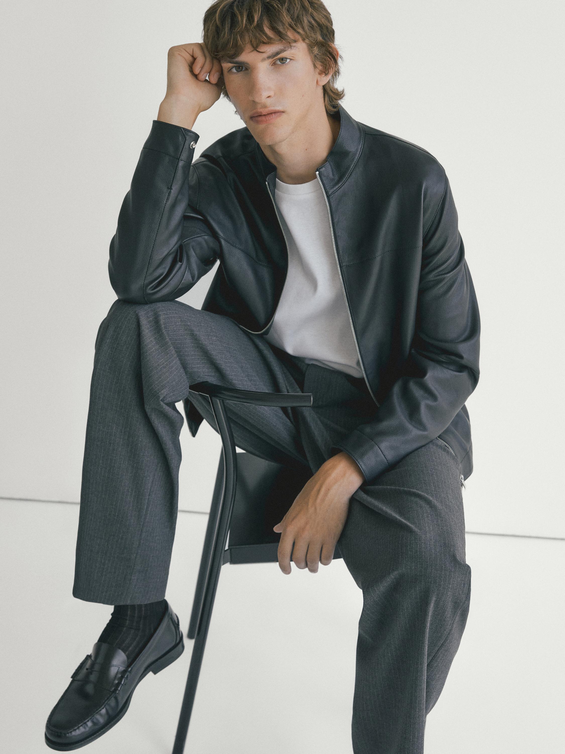 Nappa sheepskin jacket — BLACK