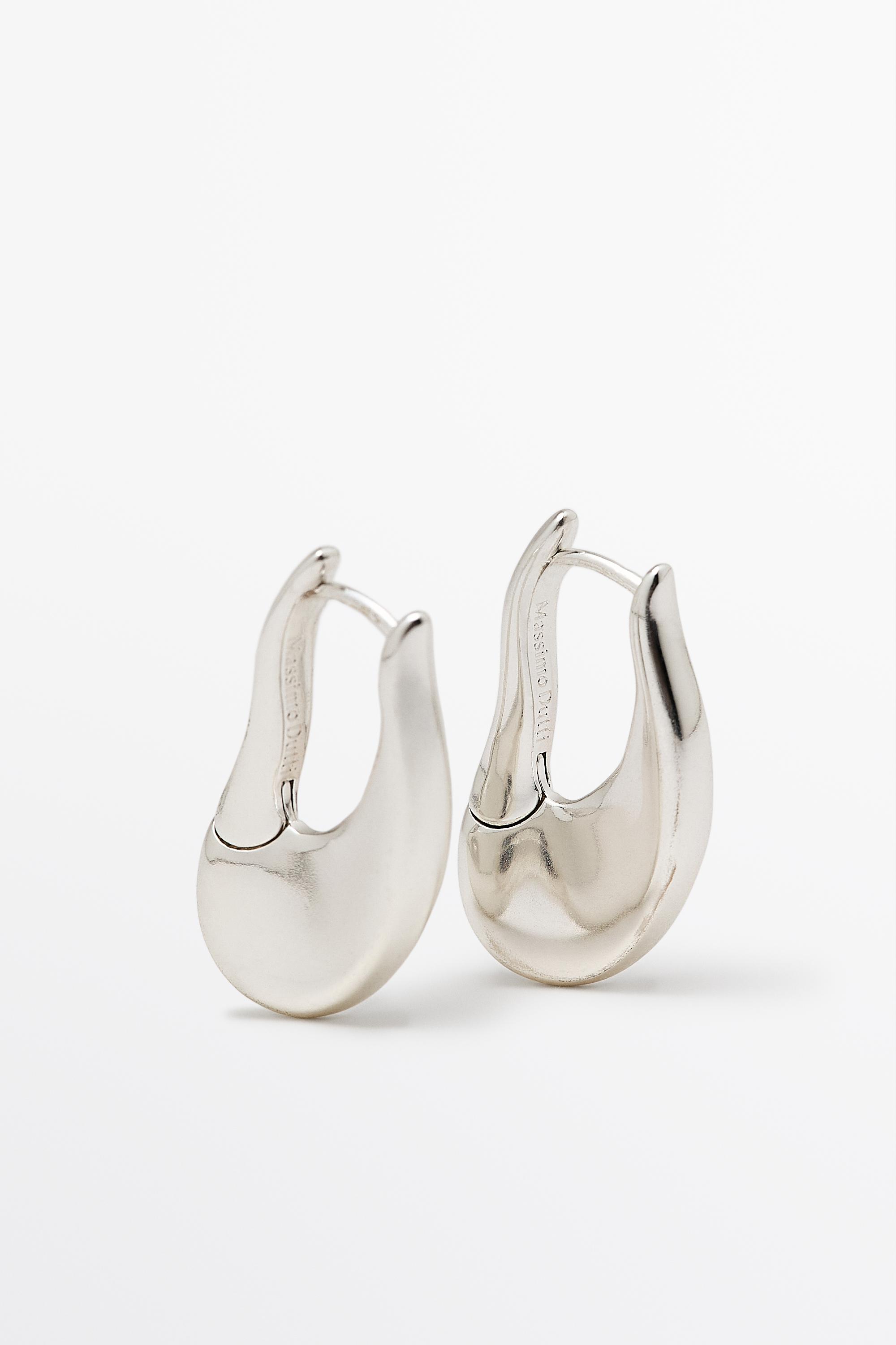Fluid lines hoop earrings — SILVER