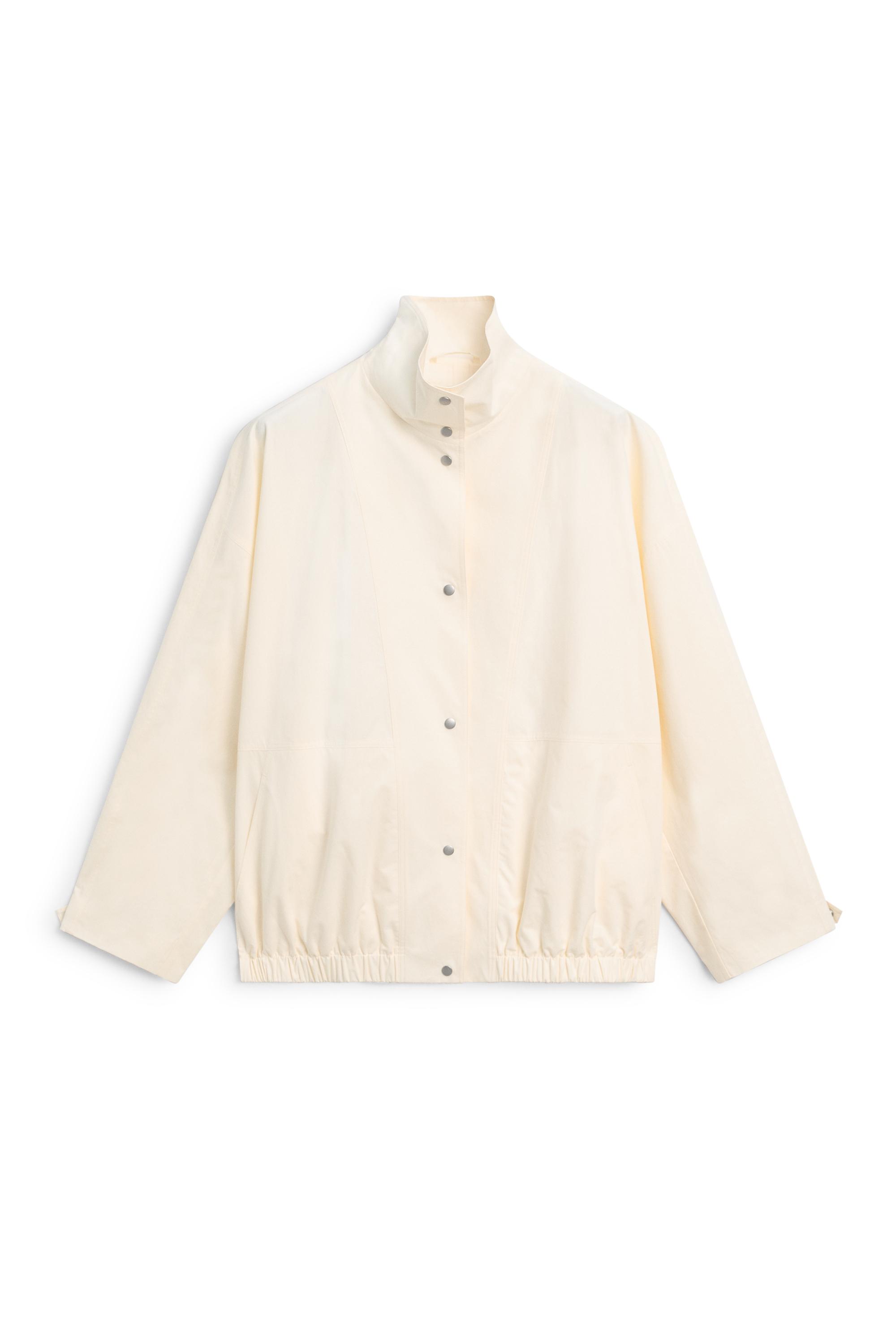 Oversize bomber jacket with snap buttons — CREAM