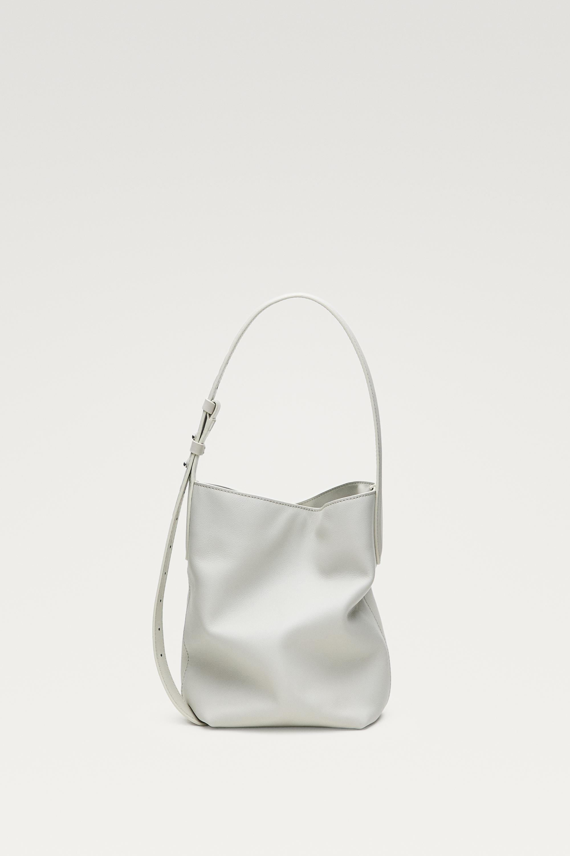 Nappa leather mini bucket bag — Off white