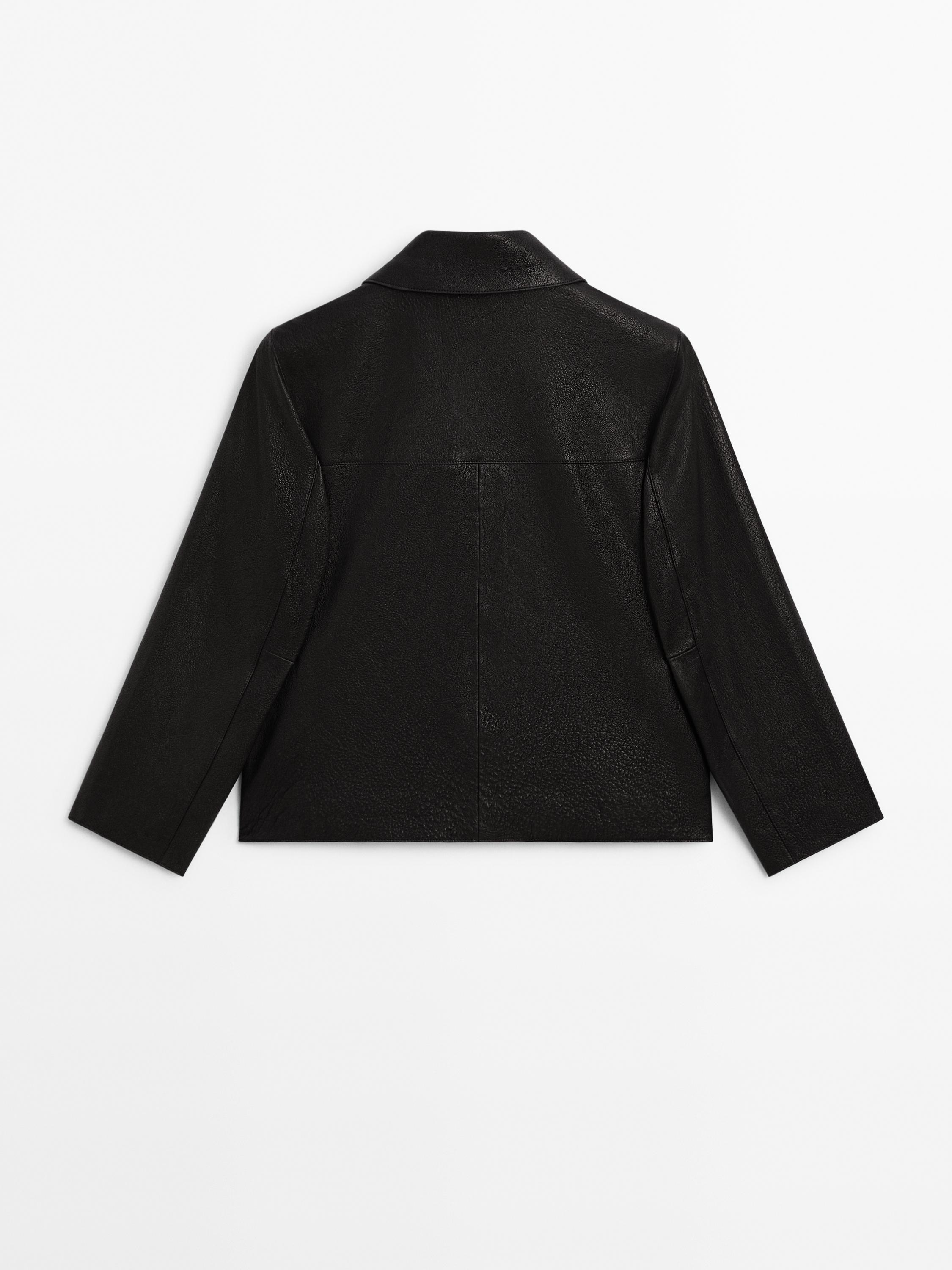Nappa leather textured jacket
