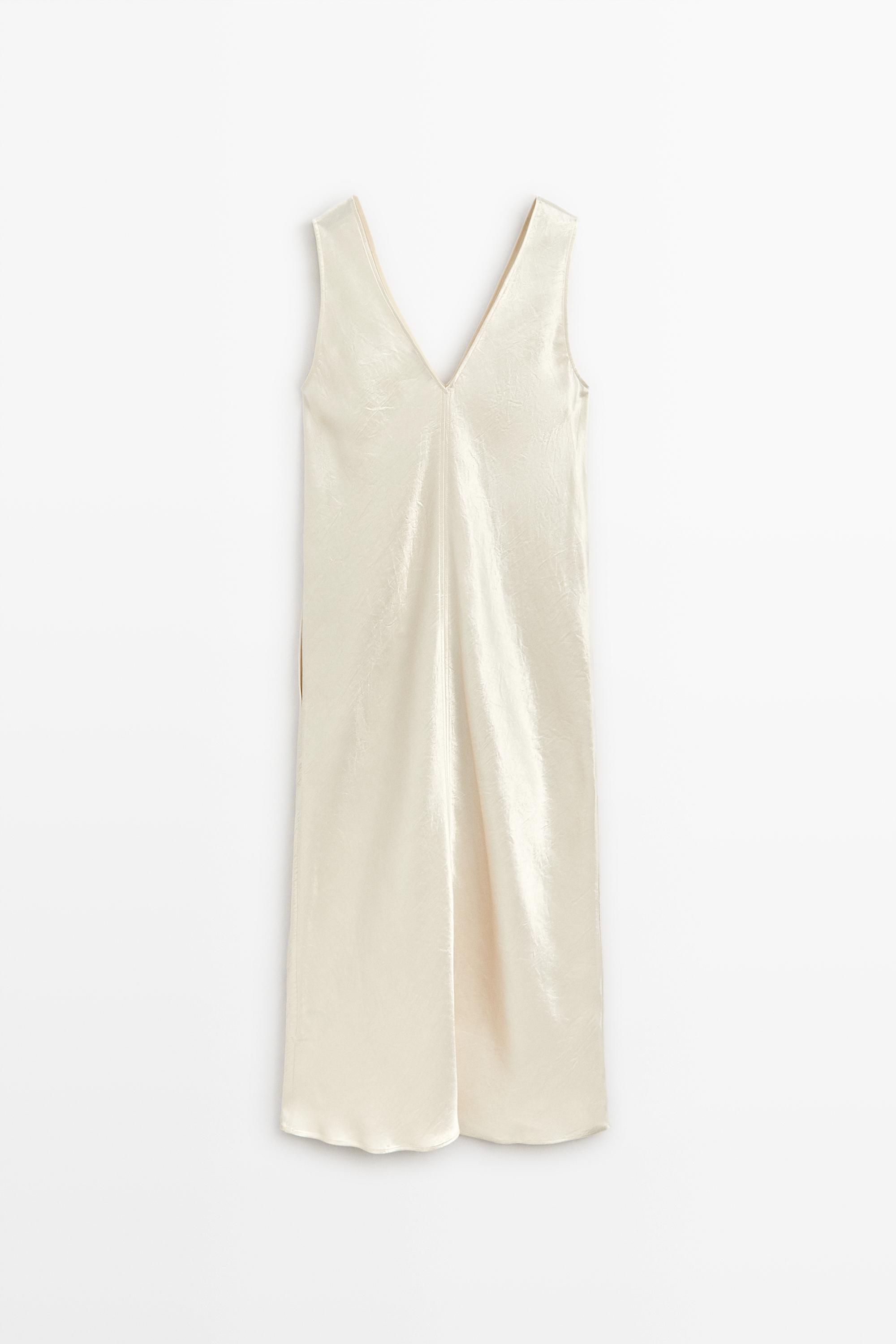 white slip midi dress - Satin Slip Dress - Button Side Dress Do Not Bleach Satin midi slip dress 
