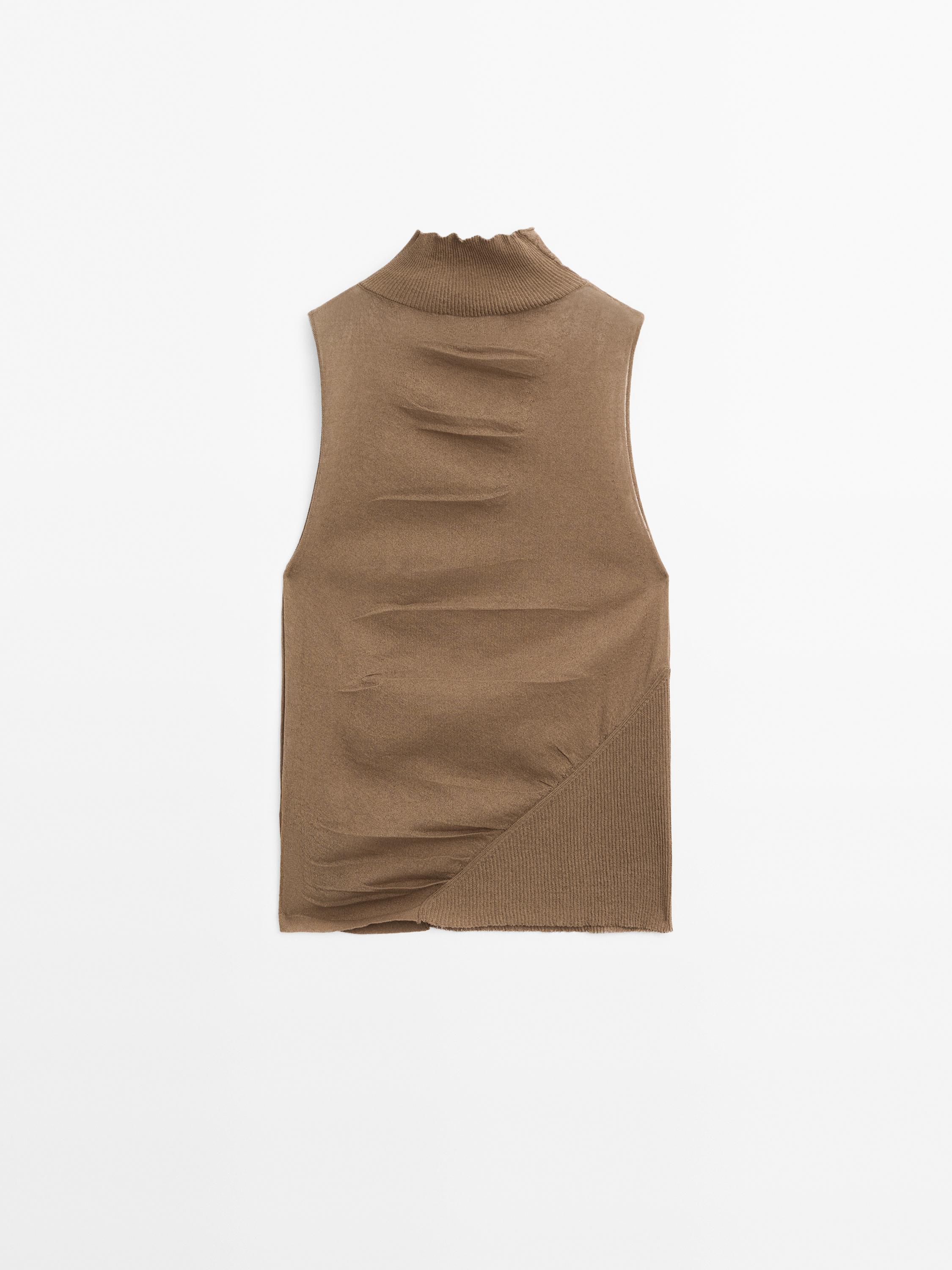 Sleeveless cotton blend top - Studio