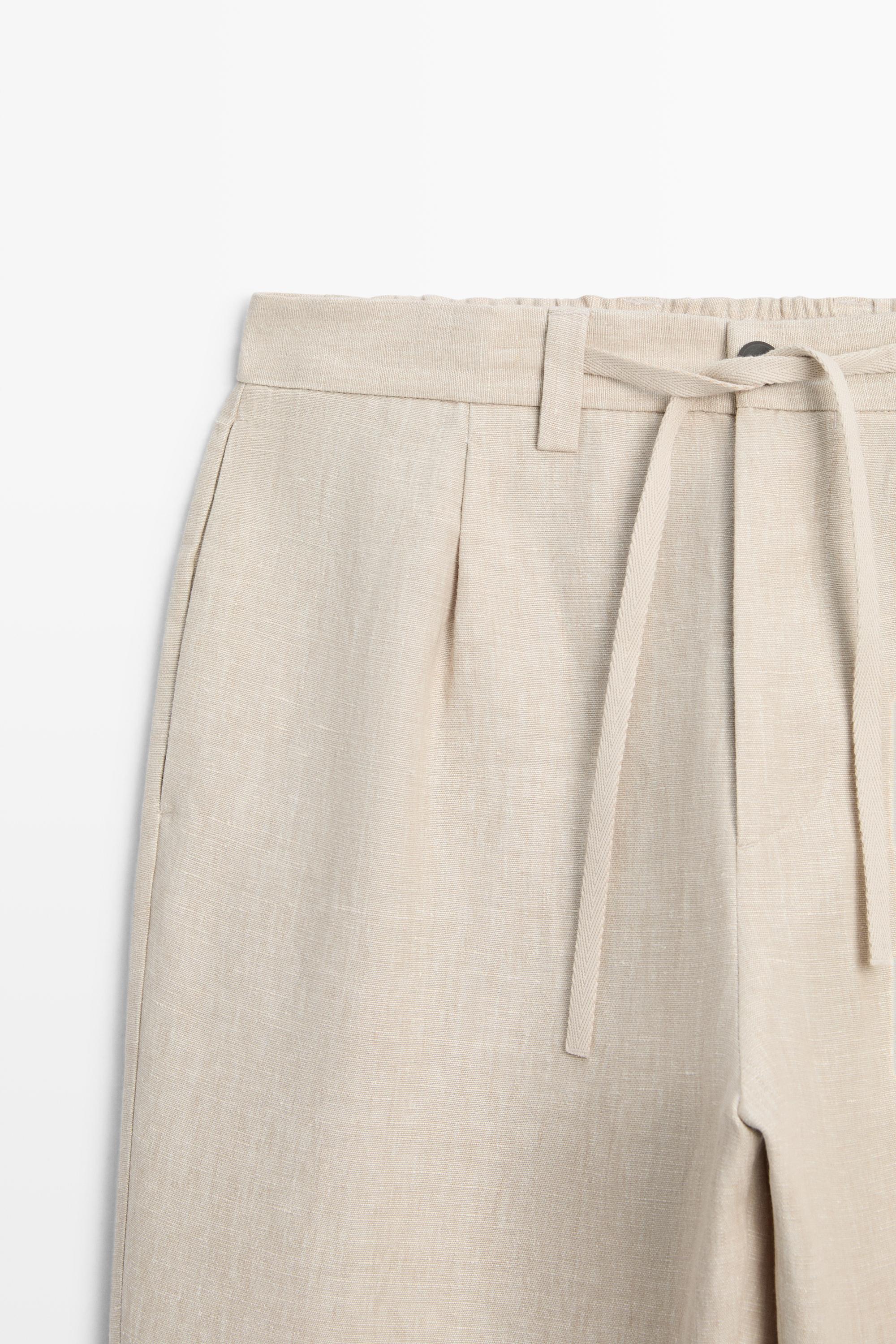 100% linen total look pants — BEIGE