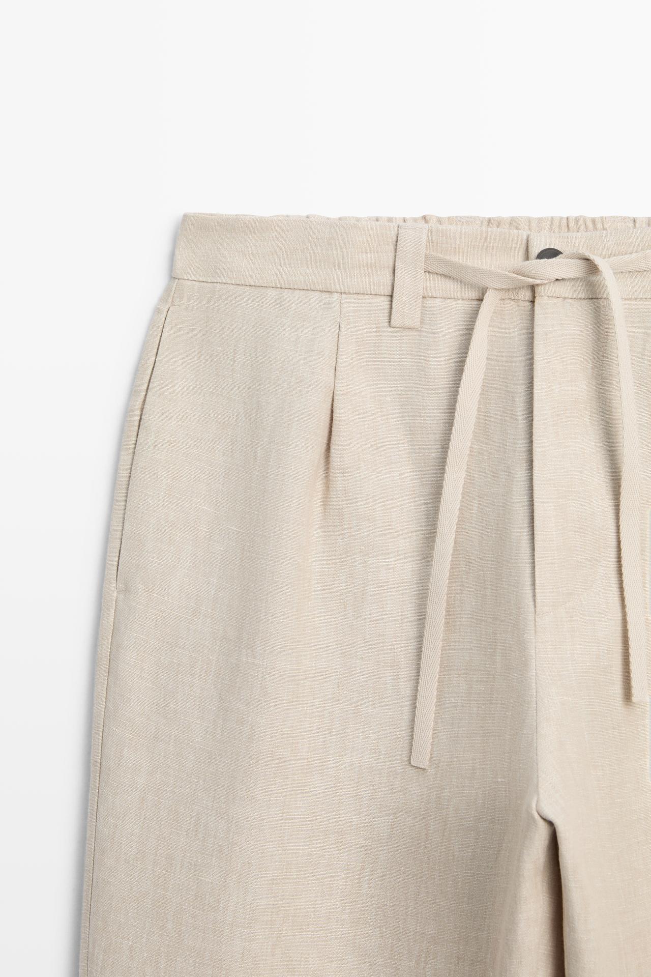 100% linen total look pants — BEIGE
