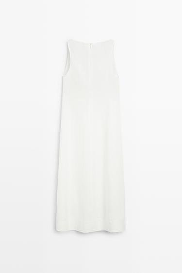 100% linen halter dress — WHITE 6