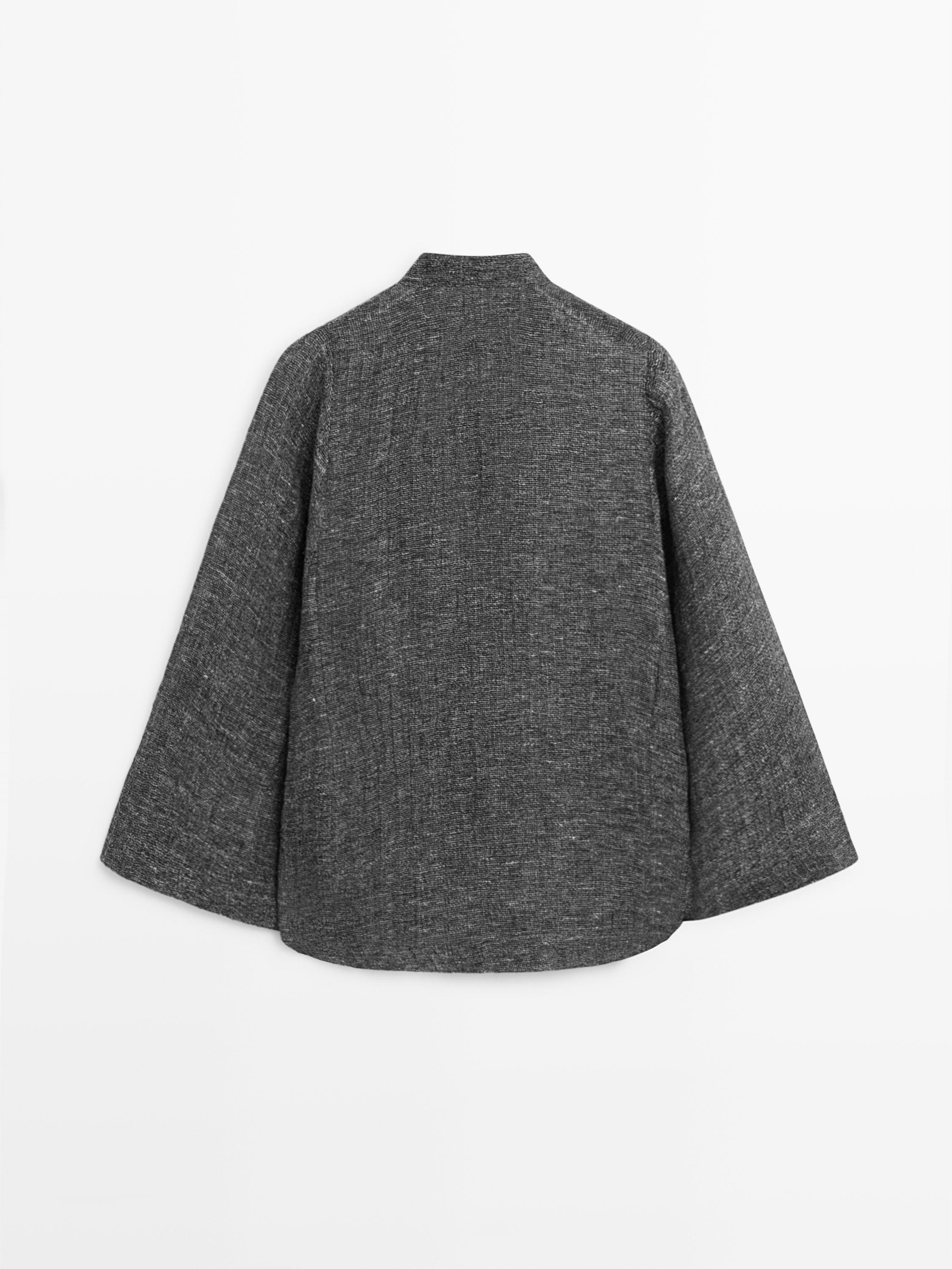 Total look melange linen blouse