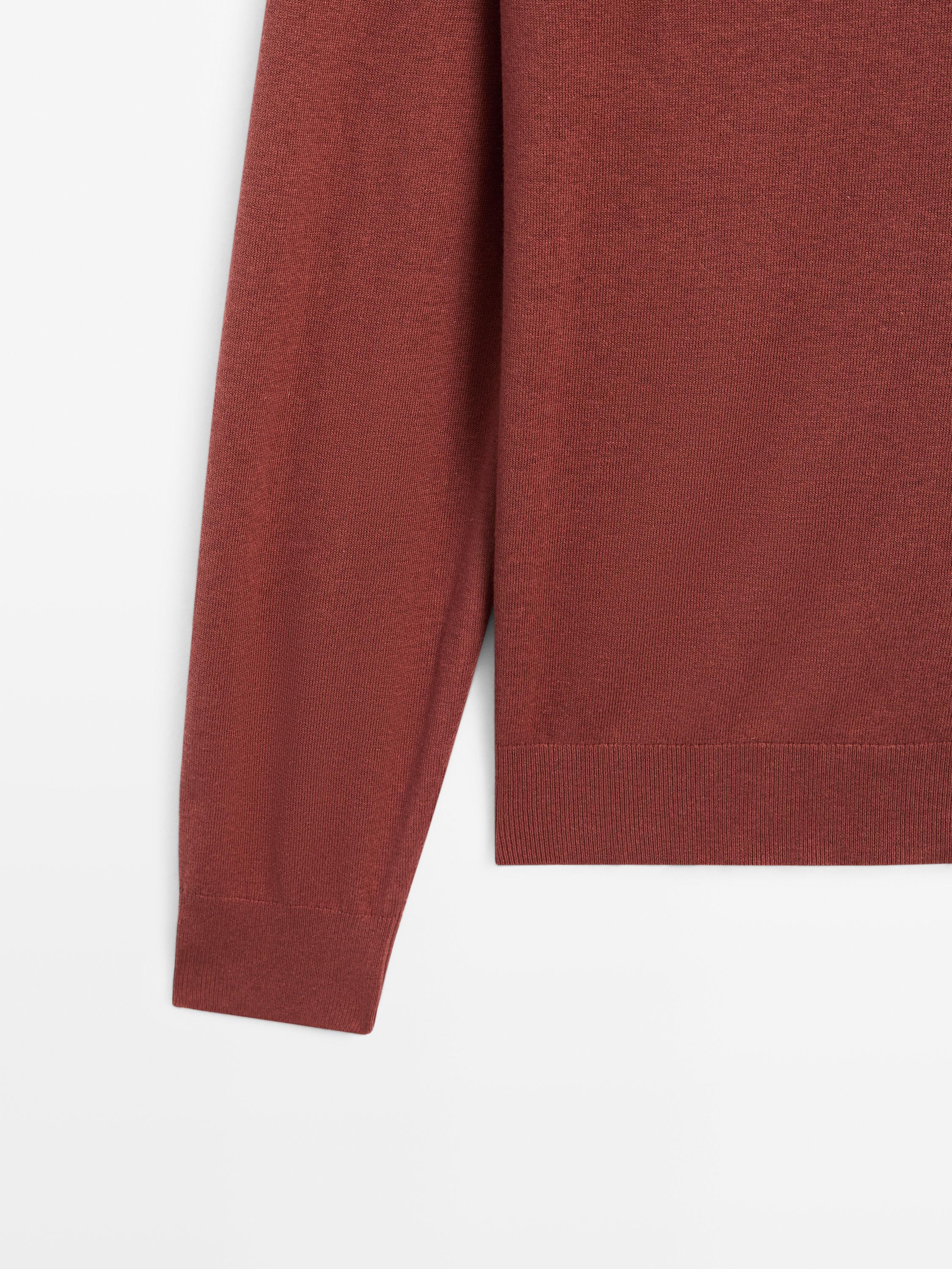 Cotton blend knit sweater