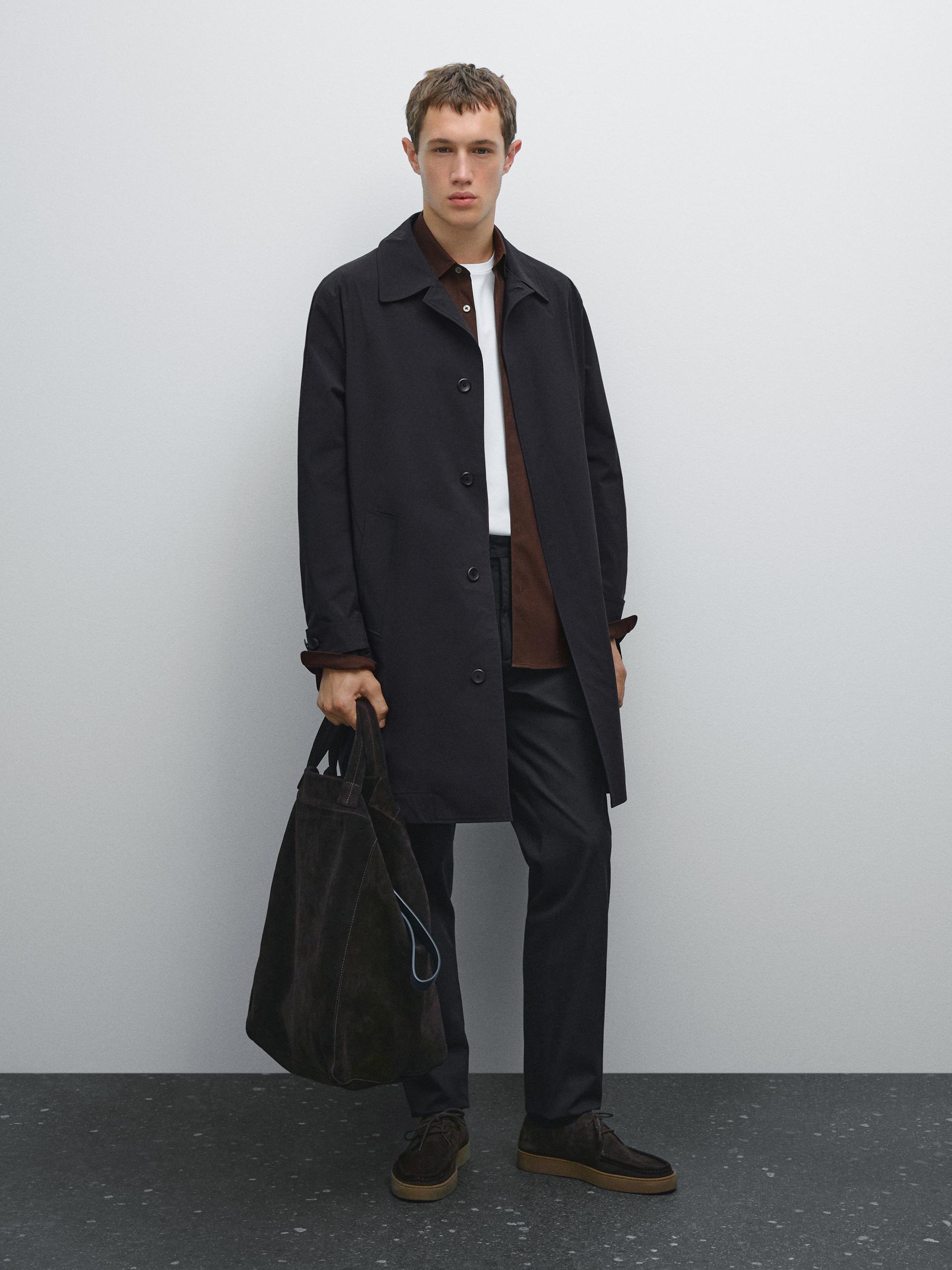 Pantalon Slim En Coton Mélangé - Noir - 40 - Massimo Dutti - Homme