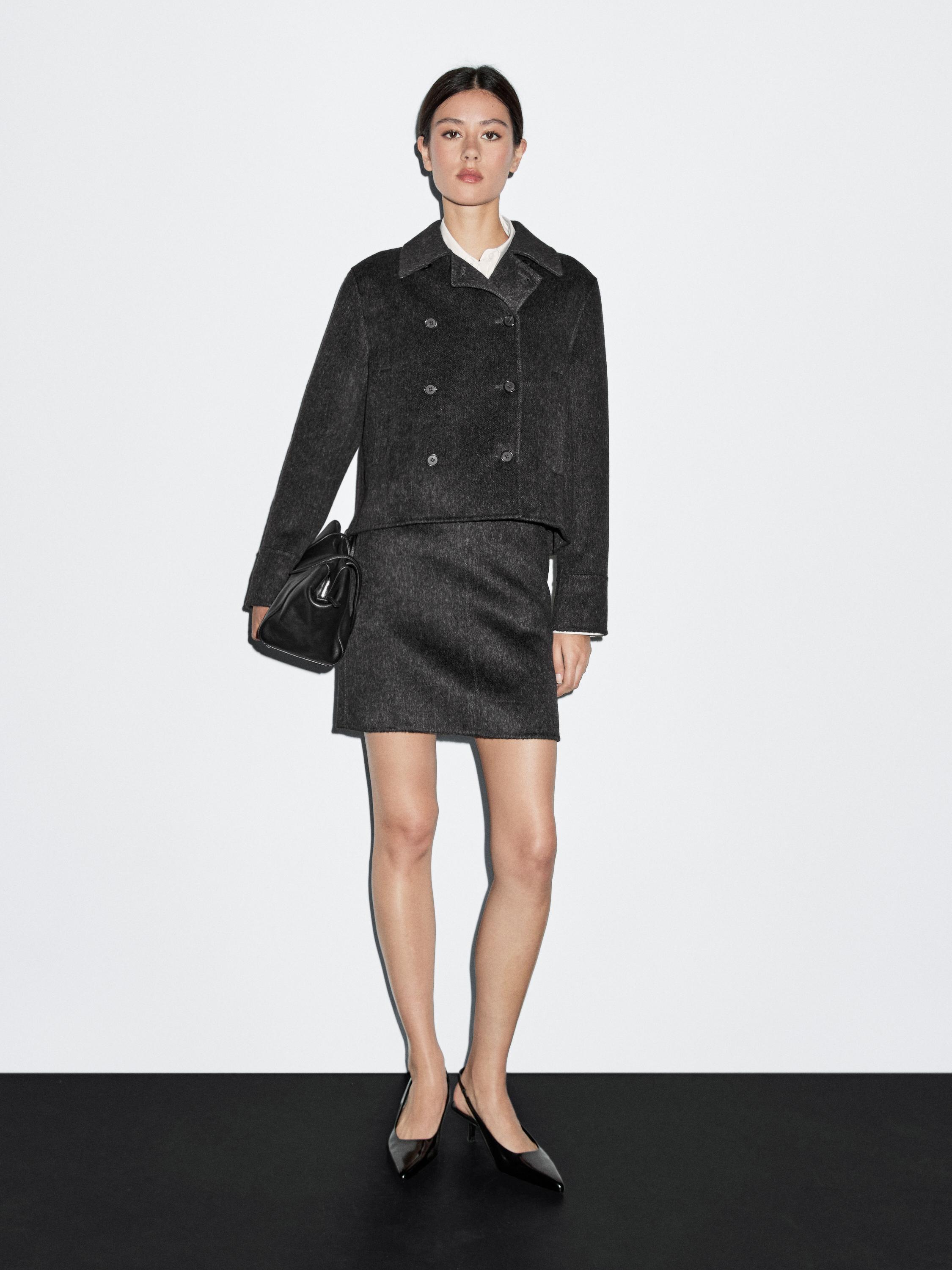 Short faux fur skirt