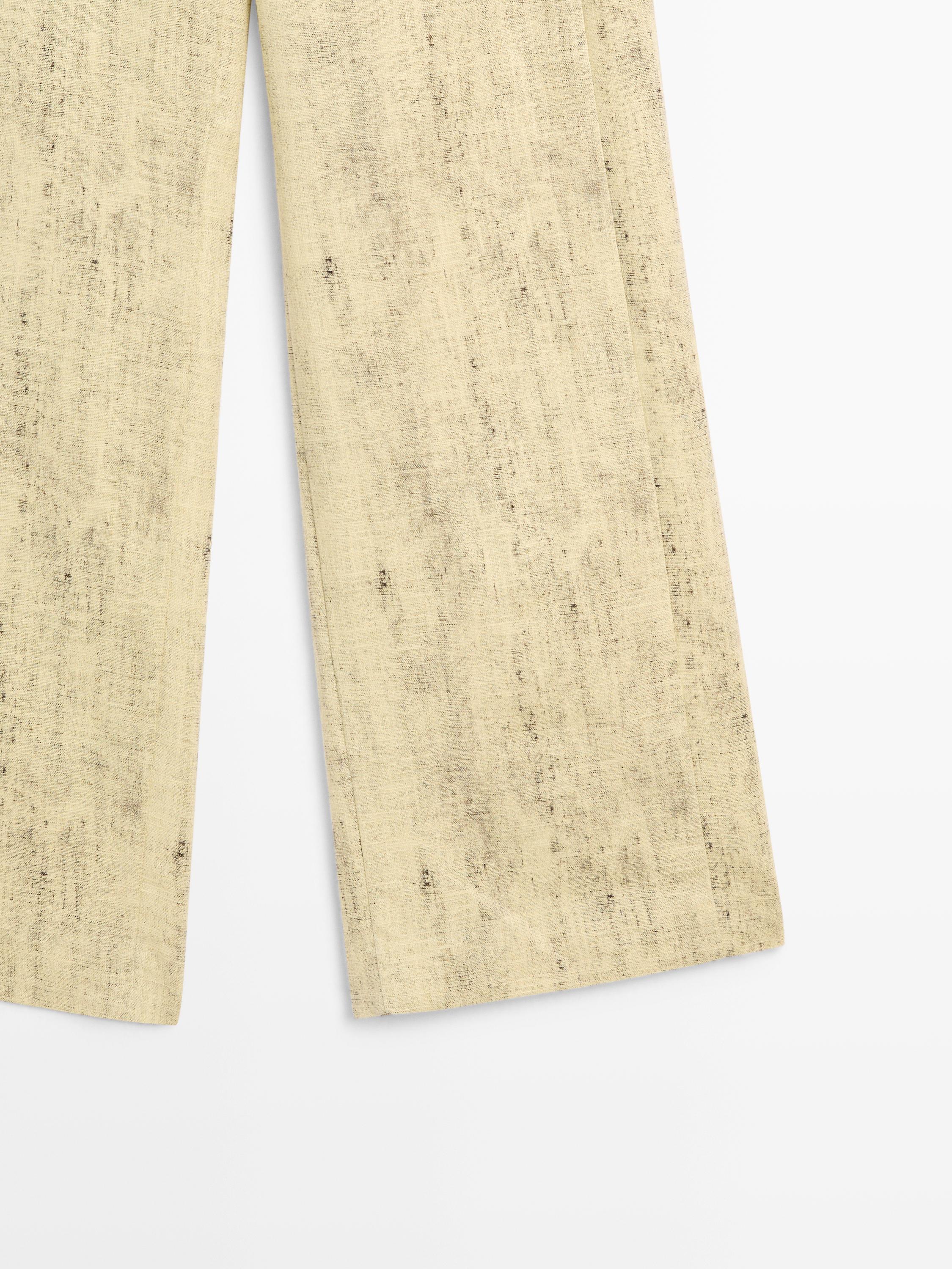 Ramie blend trousers — YELLOW