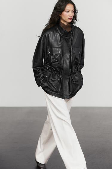 Nappa leather jacket with pocket details — BLACK 5