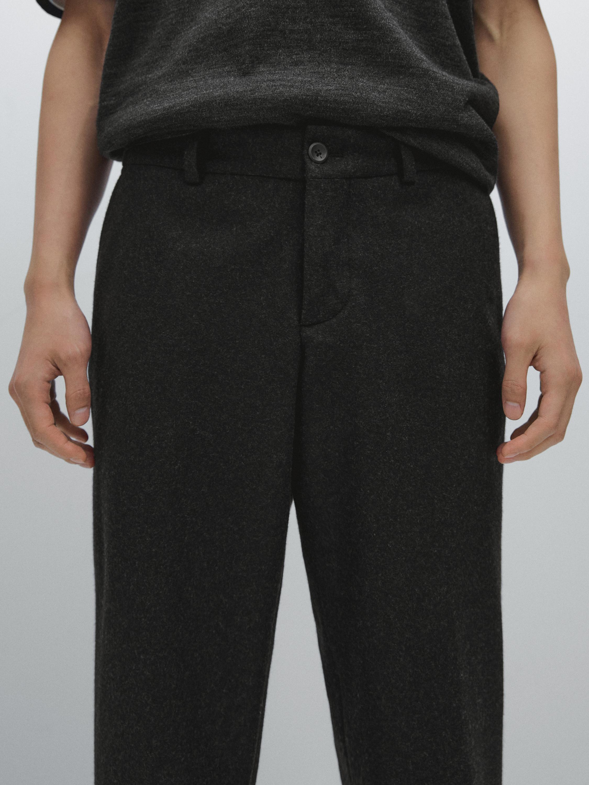 Wool blend trousers — CHARCOAL