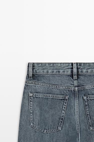 Wide-leg mid-waist jeans — MEDIUM BLUE 8