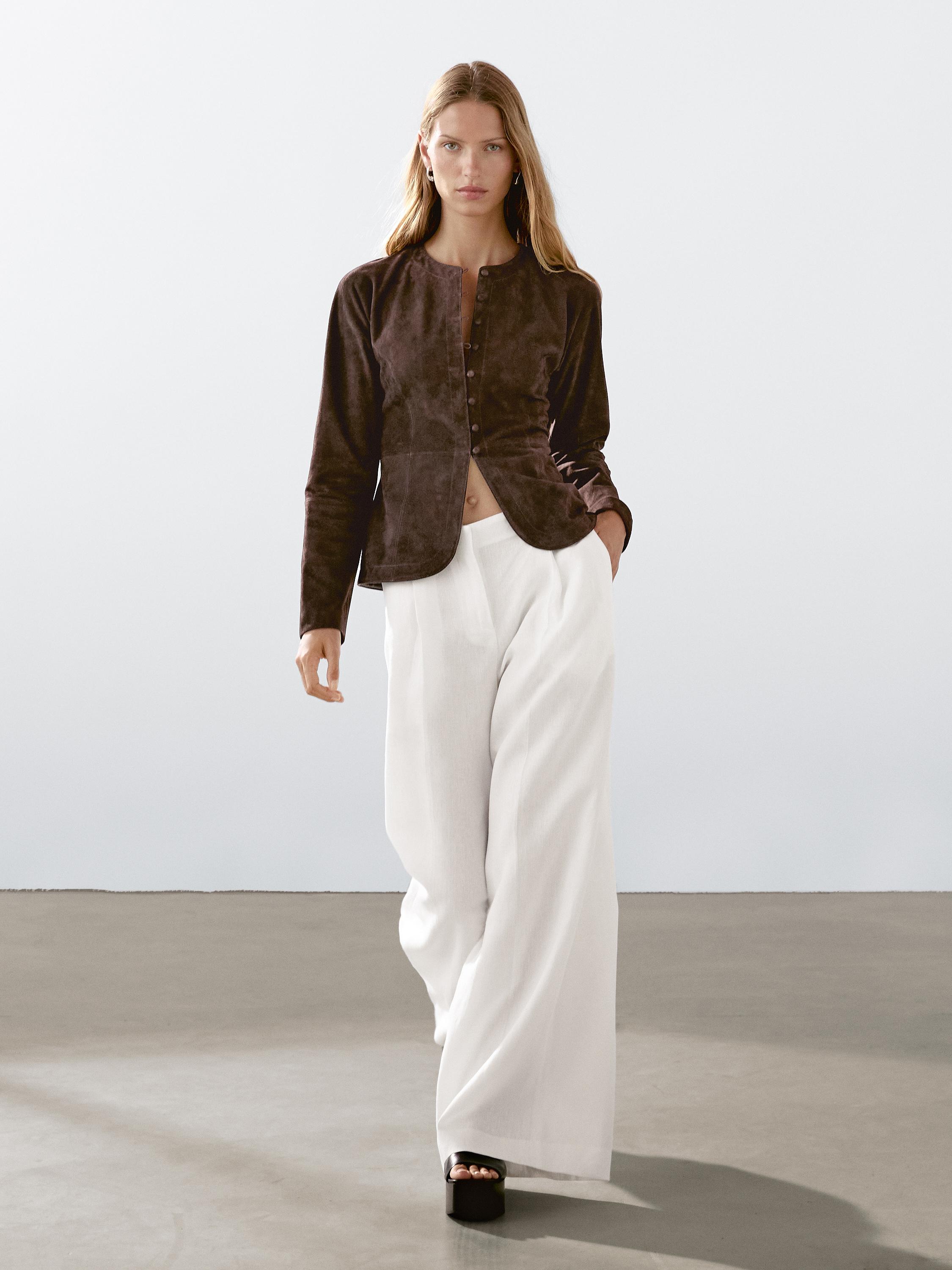 Camisa corta piel ante