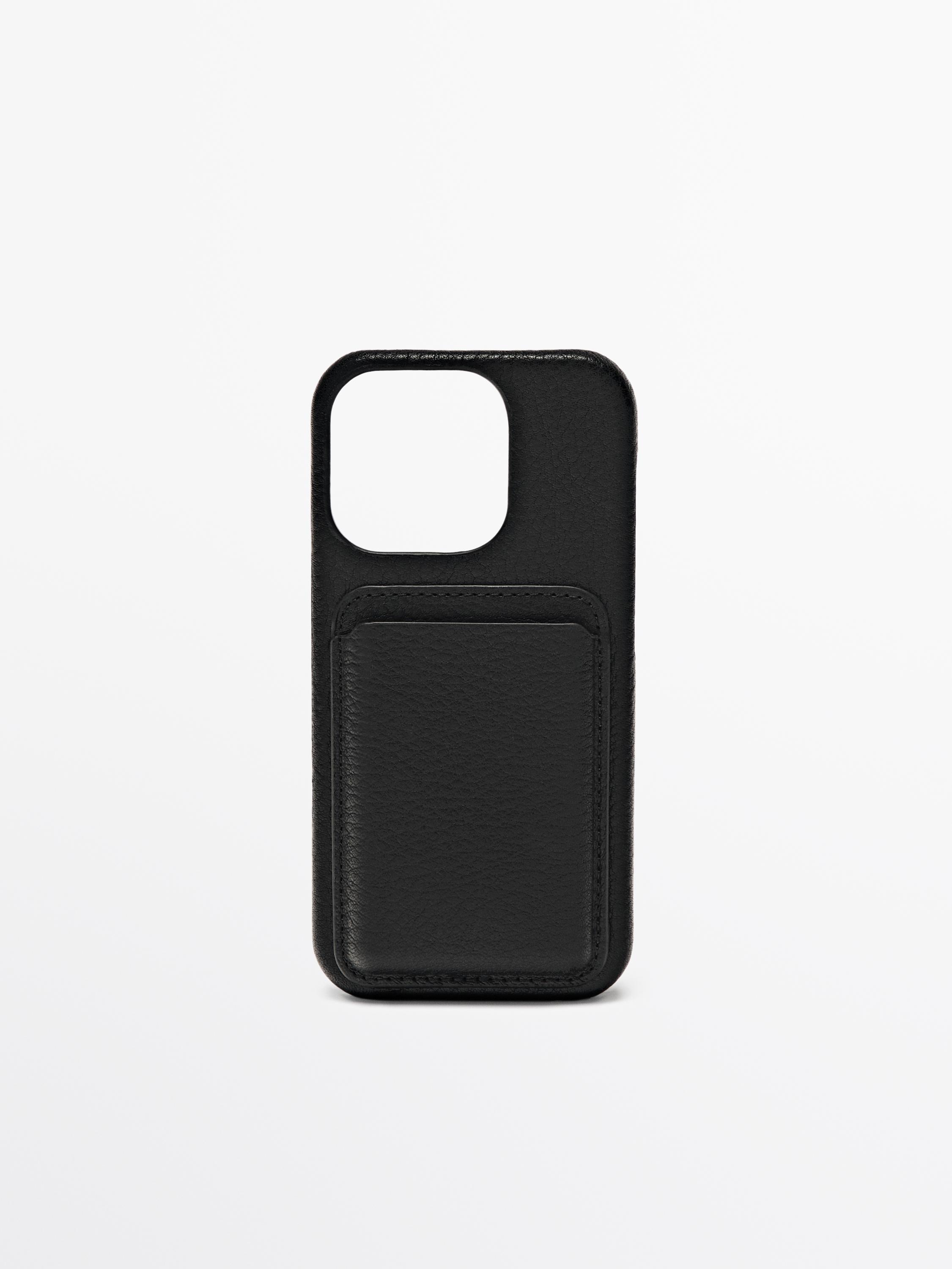 Nappa leather iPhone 16 Pro case — BLACK