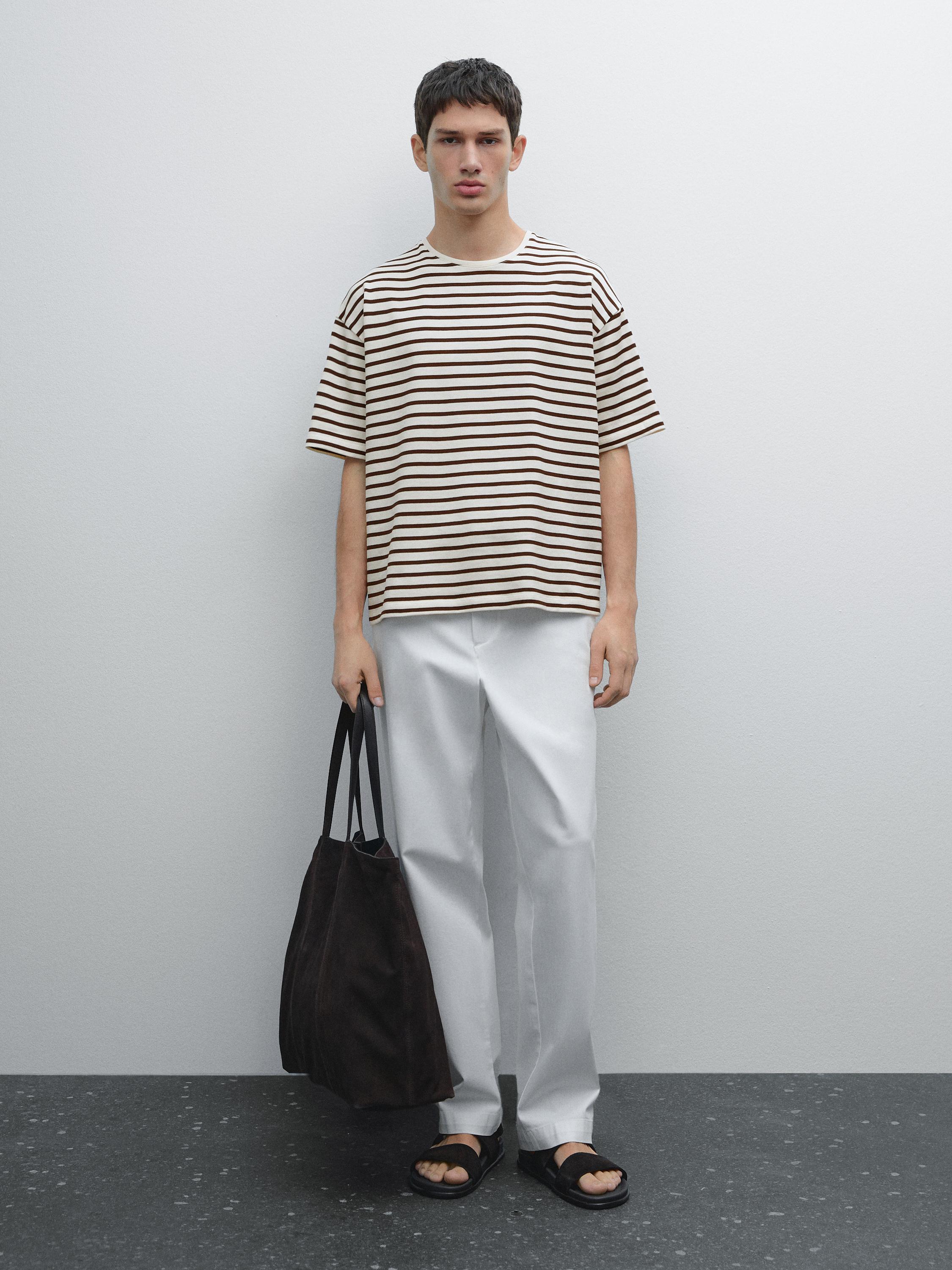 Striped 100% cotton T-shirt
