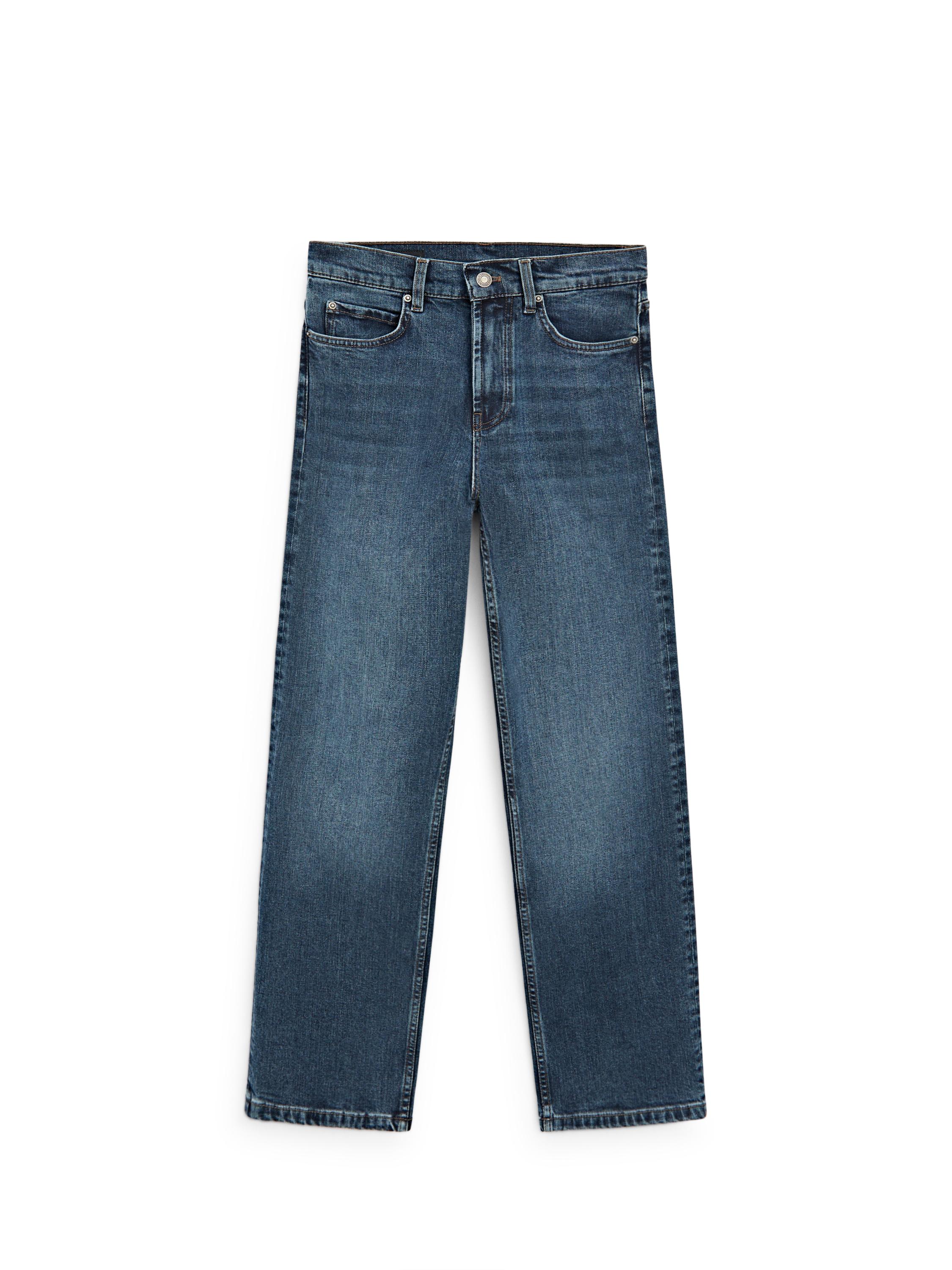 Mid-rise straight-leg jeans — MEDIUM BLUE