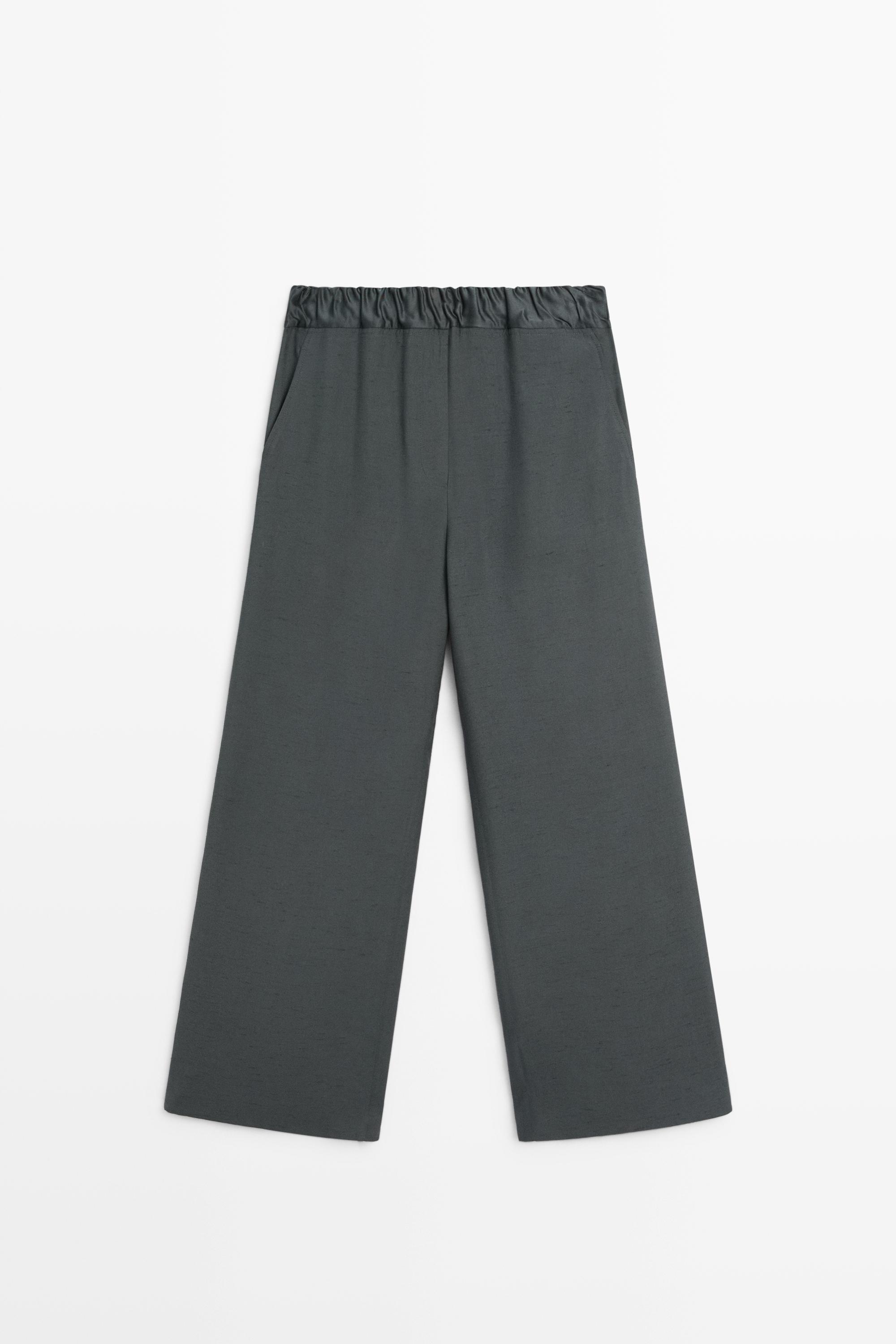 Studio total look elasticated pants — PETROLEUM
