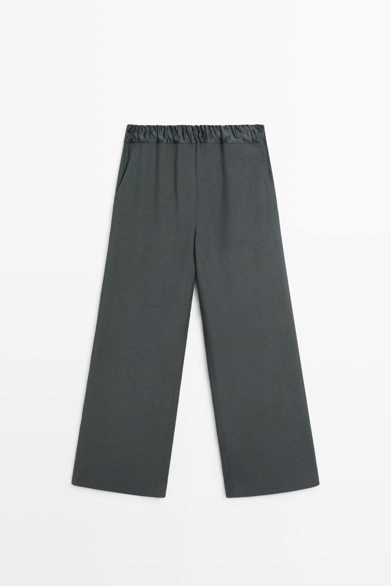 Studio total look elasticated pants — PETROLEUM