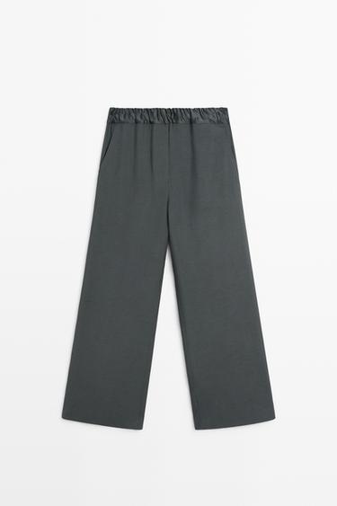 Studio total look elasticated pants — PETROLEUM 2