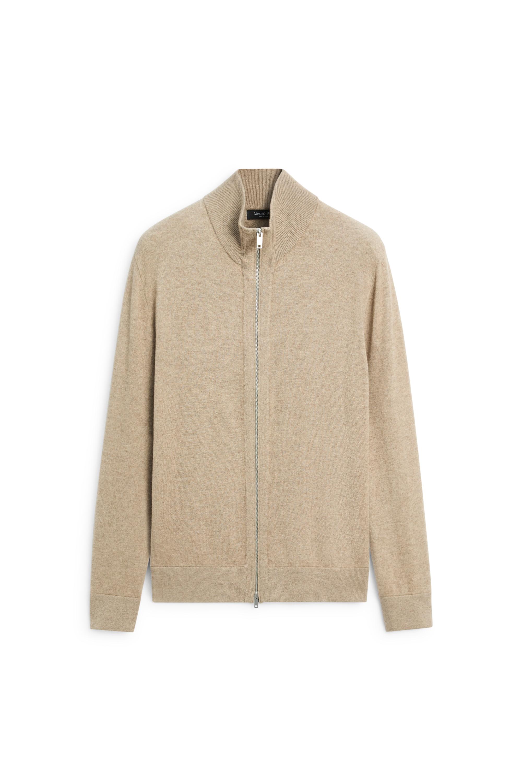 Wool blend cardigan with zip detail — Washed