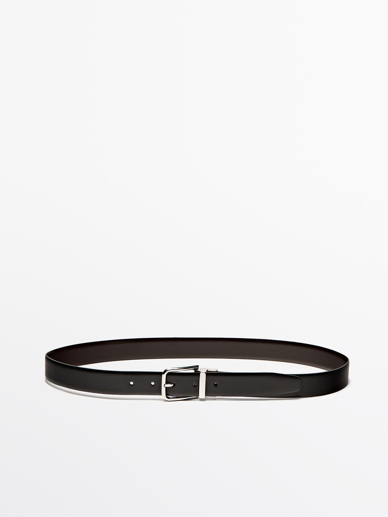 Cinturón Piel Reversible - Negro - 95 - Massimo Dutti - Hombre