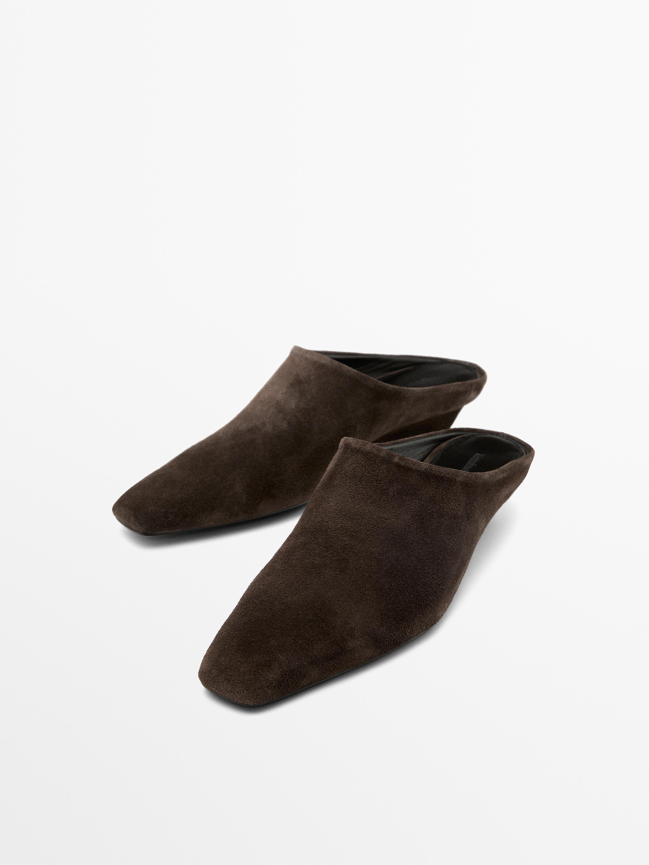 Wedge heel mules — BROWN