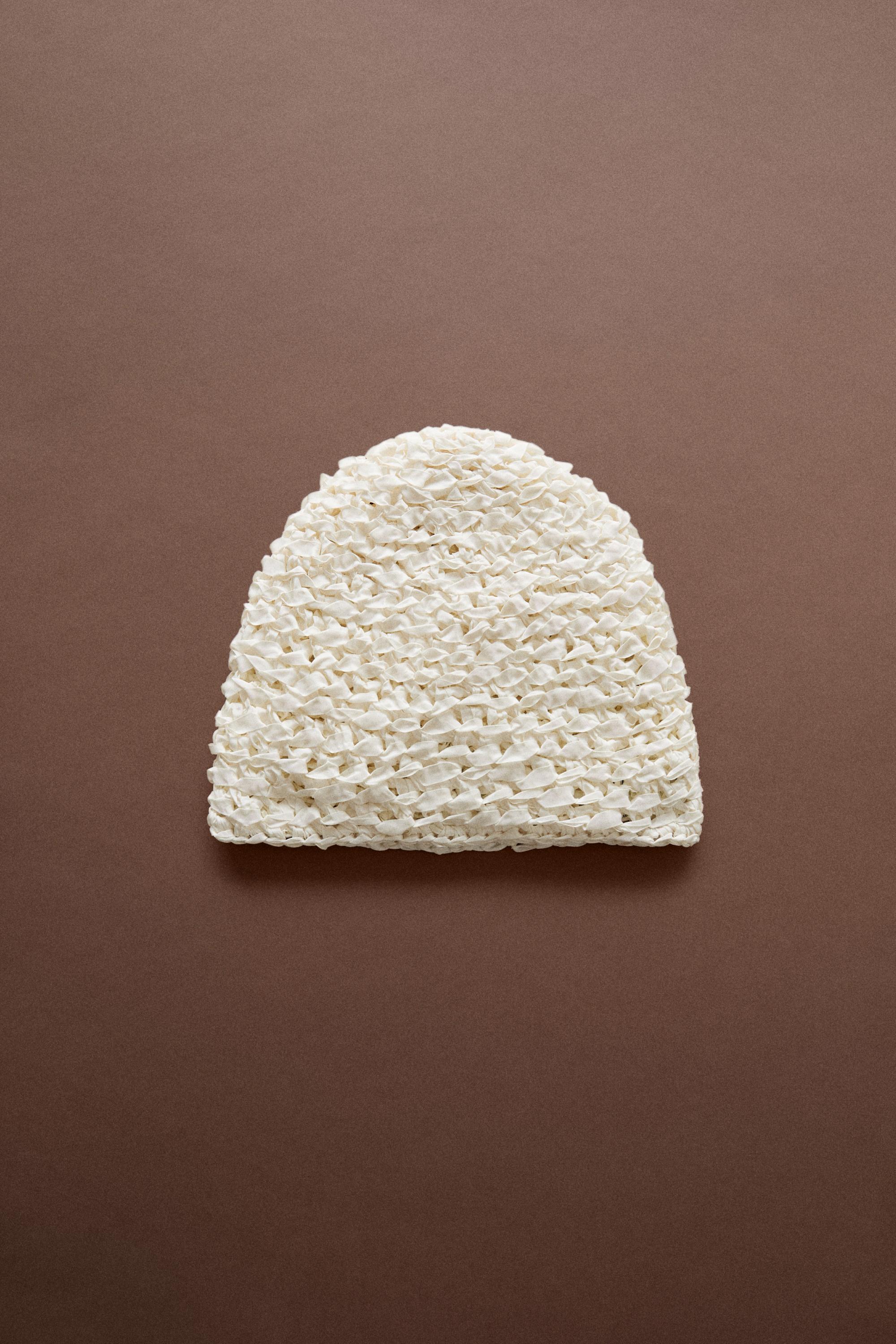 Textured Ribbon Beanie - STUDIO — Off white