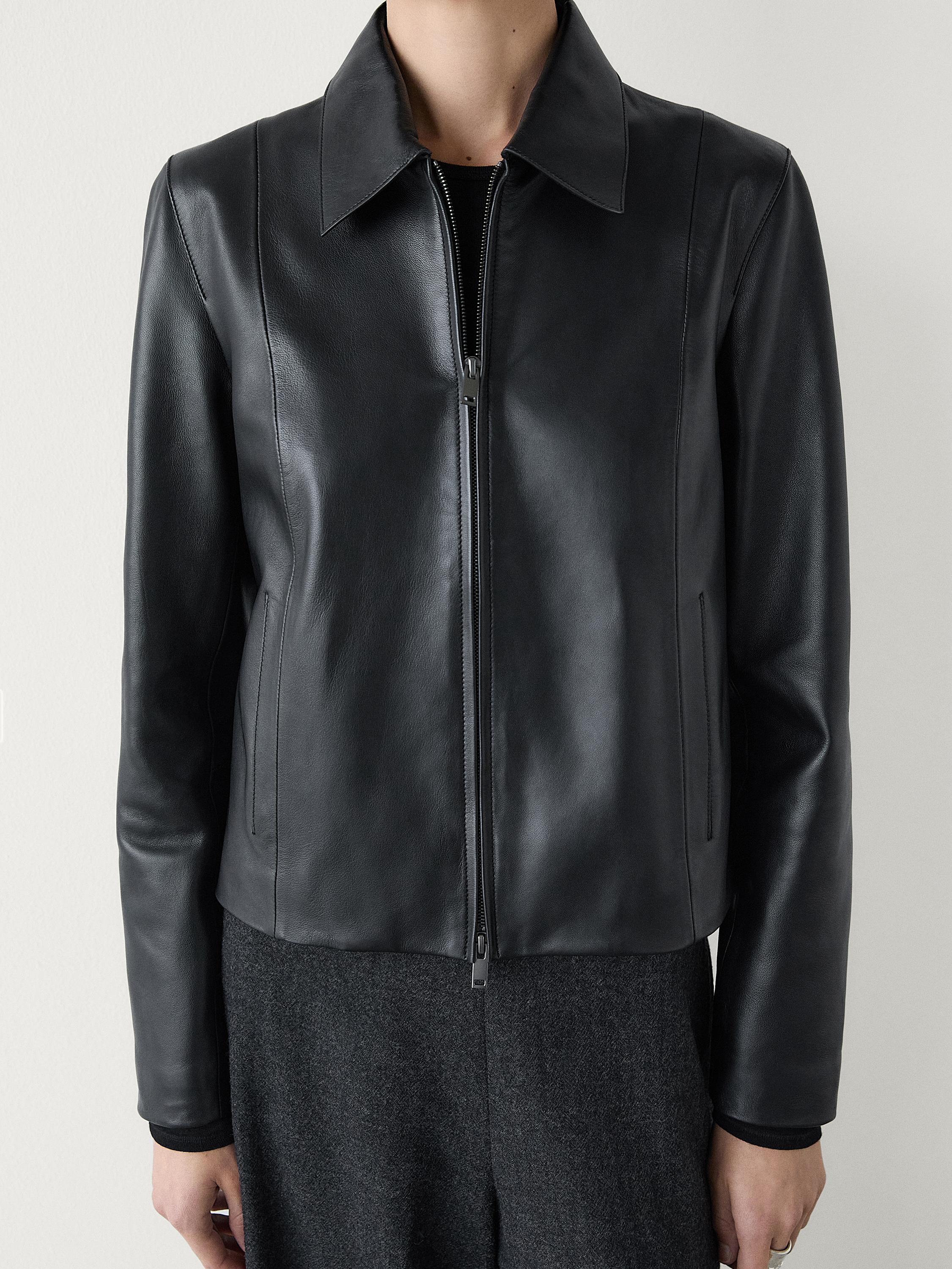 Nappa leather biker jacket · Black · Skirts | Massimo Dutti