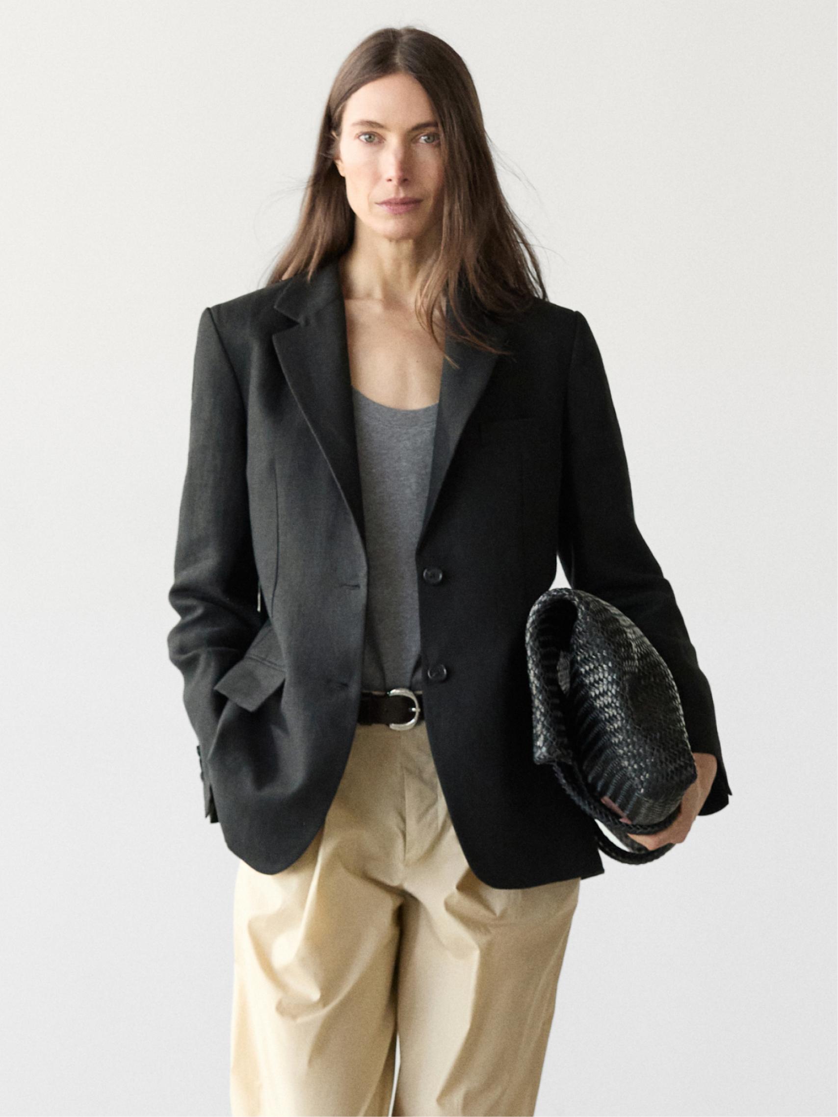 Wide-leg cotton trousers — SAND
