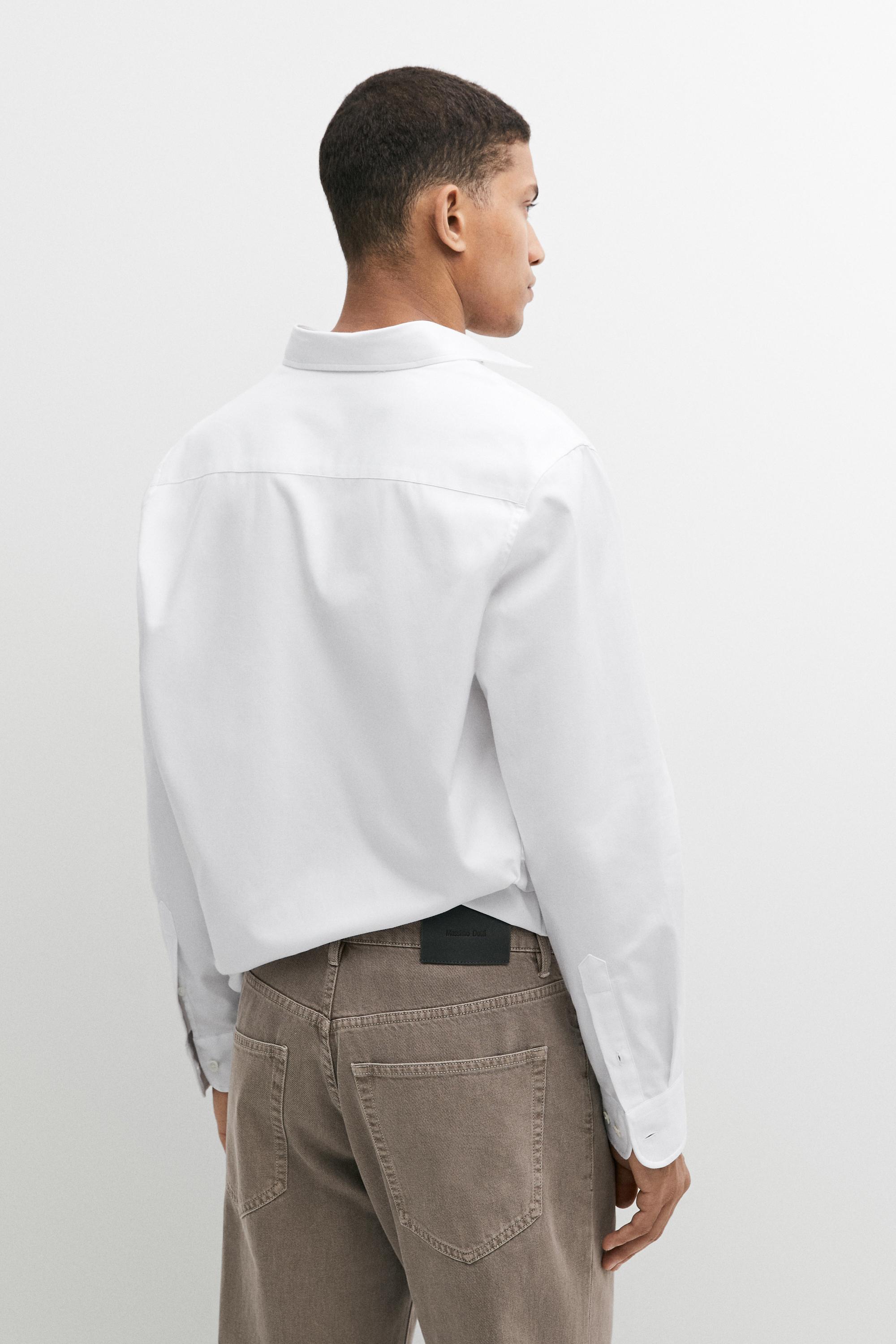 100% Cotton Twill Regular Fit Shirt — WHITE