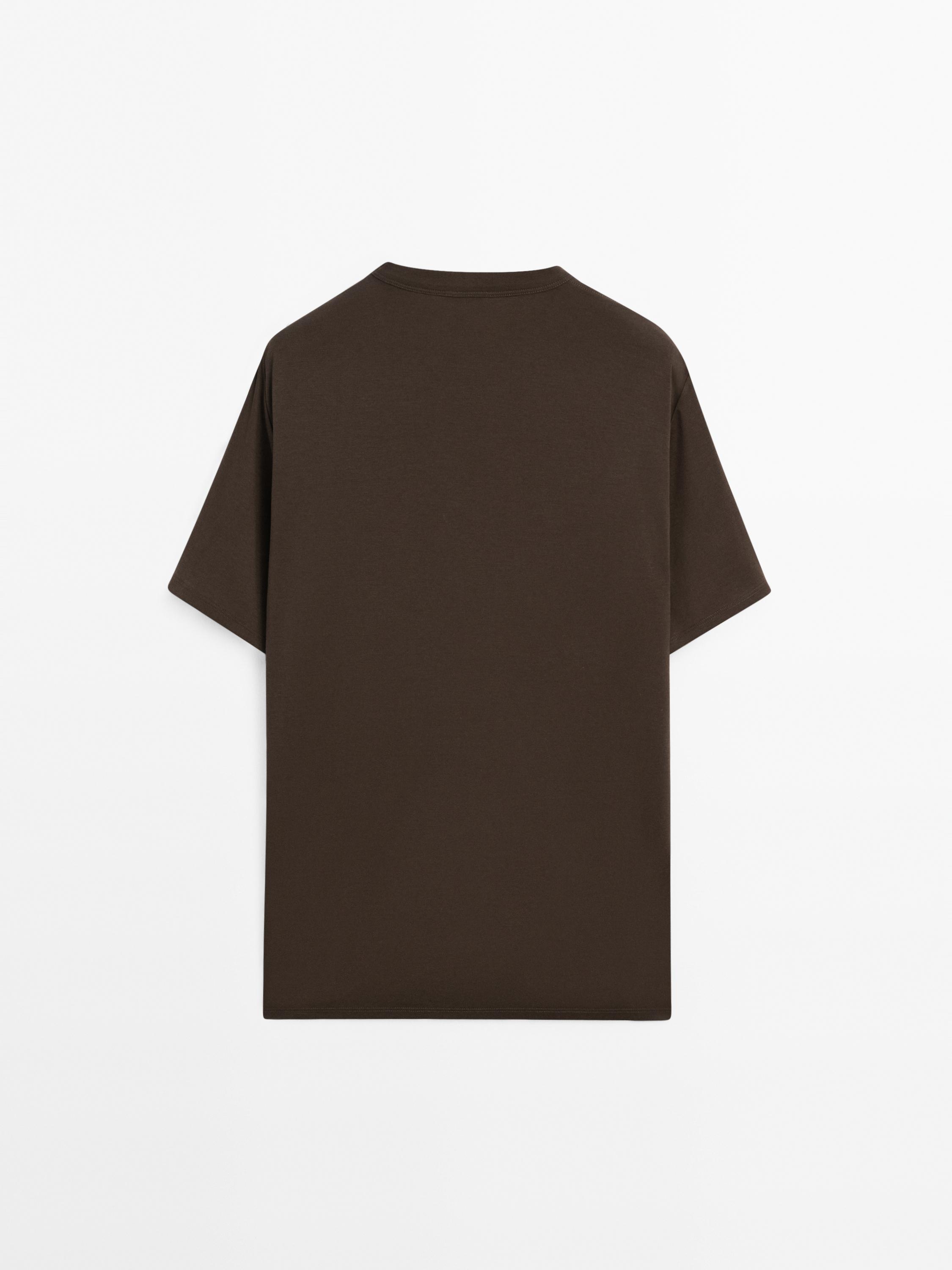 Short sleeve cotton blend T-shirt