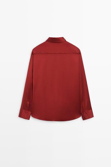 Flowing satin shirt — Red 6