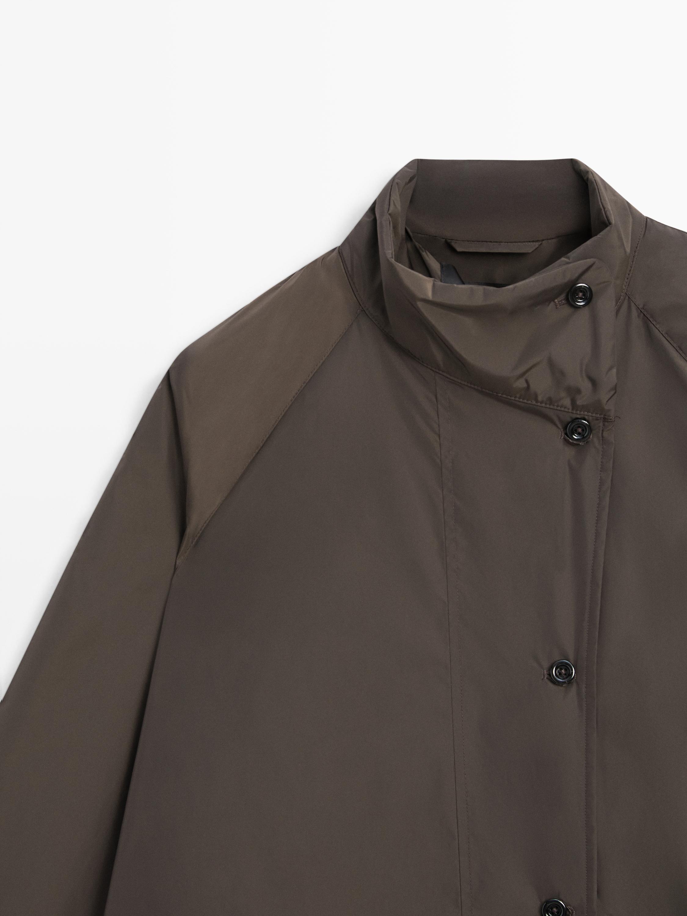 Long puffer jacket — BROWN
