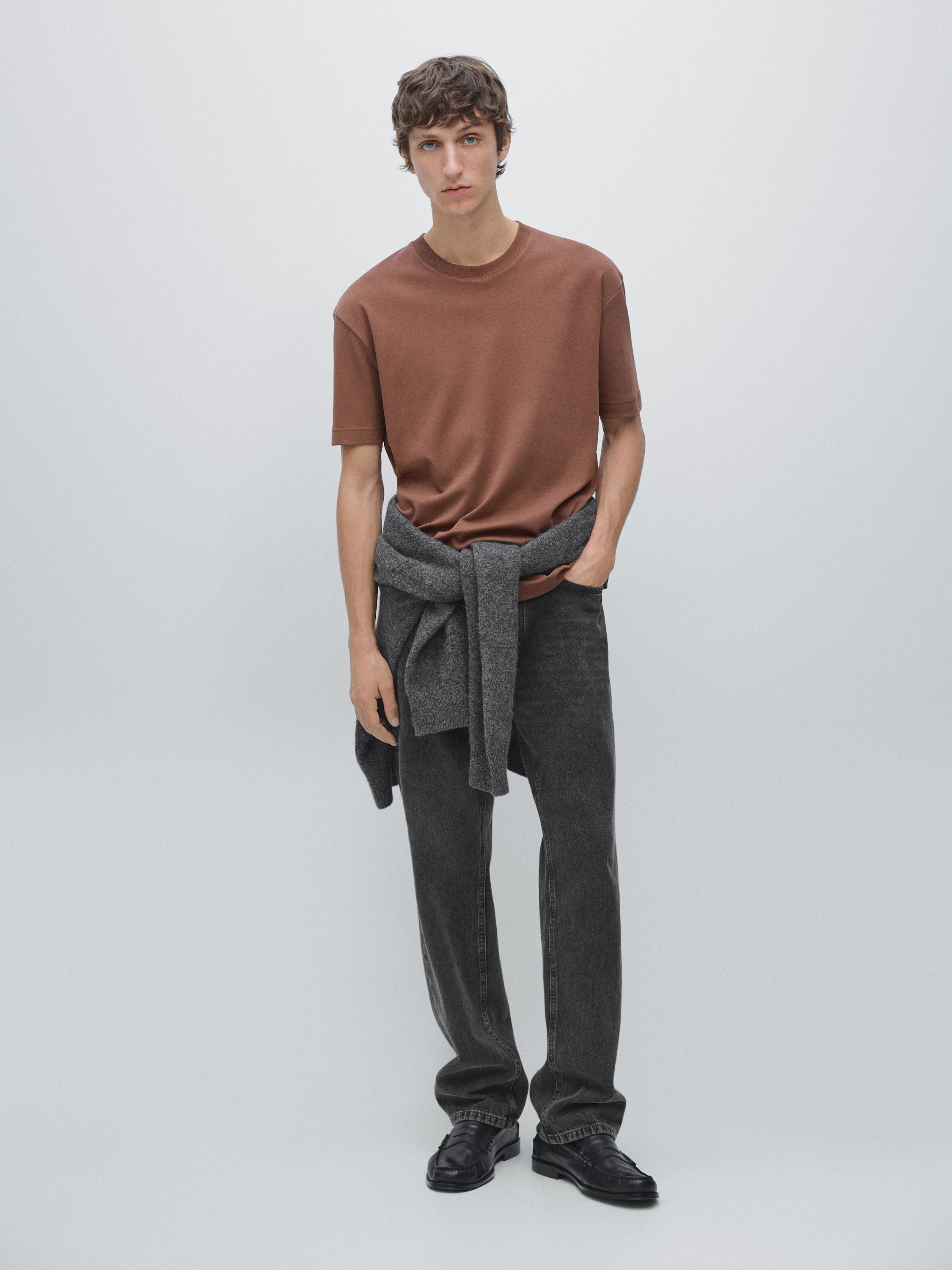 T-Shirt mit kurzen Ärmeln, mittelschwer, aus 100 % Baumwolle