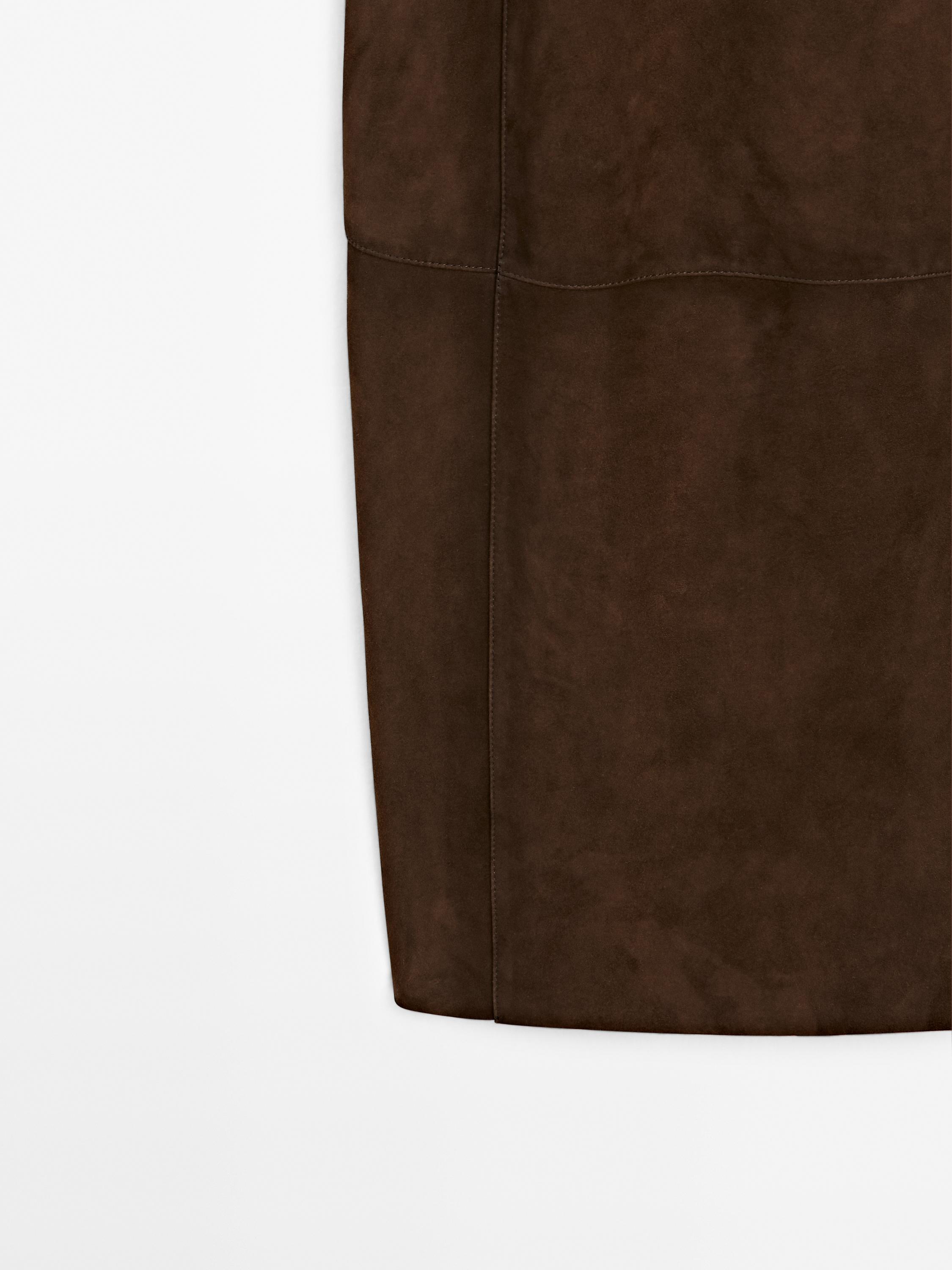 Skórzana sukienka mini z zamszu